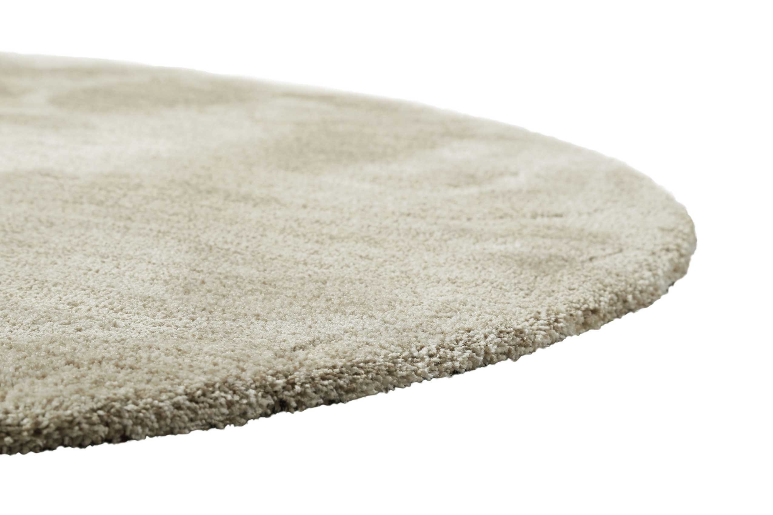 Teppich Rund Beige Sand meliert Hochflor » Pisa « Homie Living - Ansicht 3
