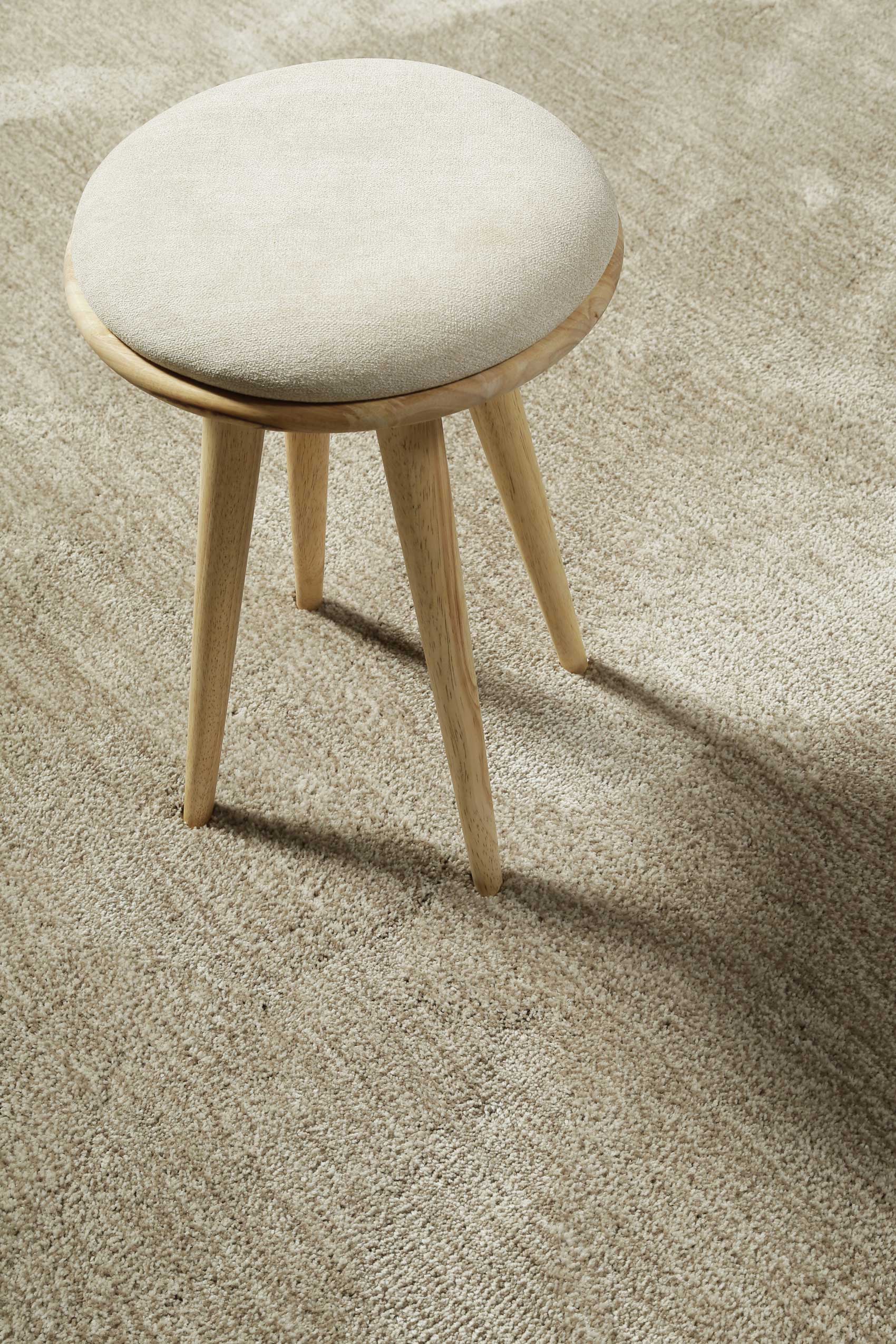 Teppich Rund Beige Sand meliert Hochflor » Pisa « Homie Living - Ansicht 4