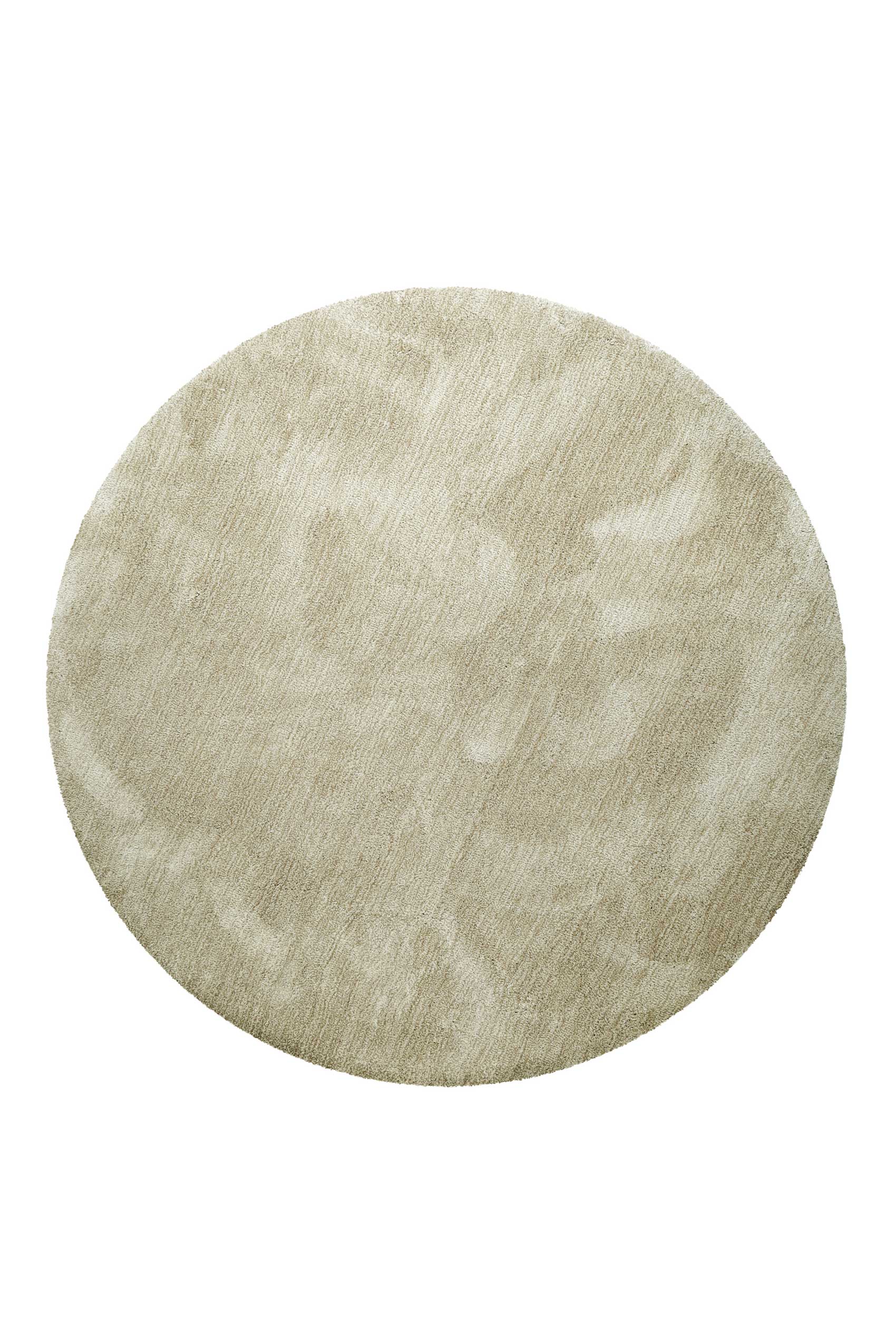 Teppich Rund Beige Sand meliert Hochflor » Pisa « Homie Living - Ansicht 1