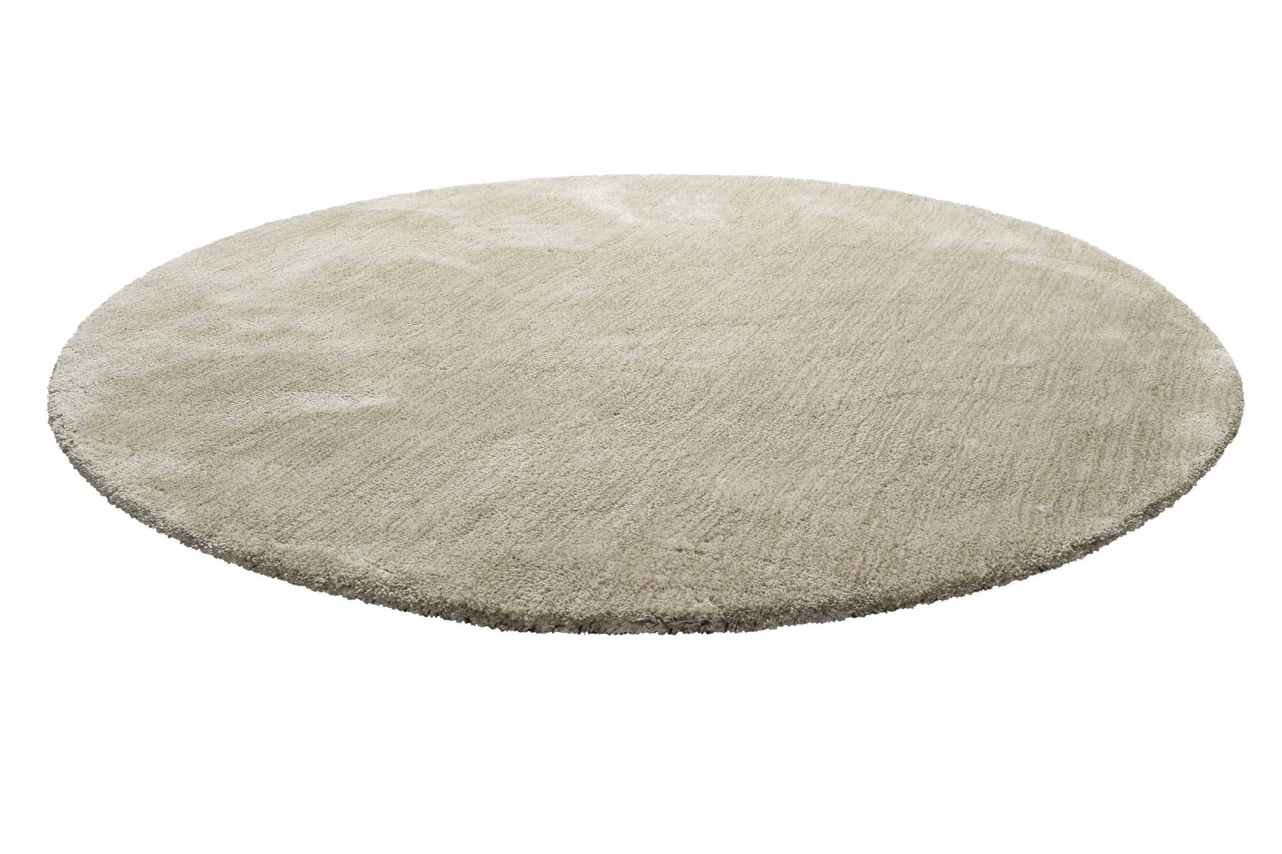 Teppich Rund Beige Sand meliert Hochflor » Pisa « Homie Living - Ansicht 2