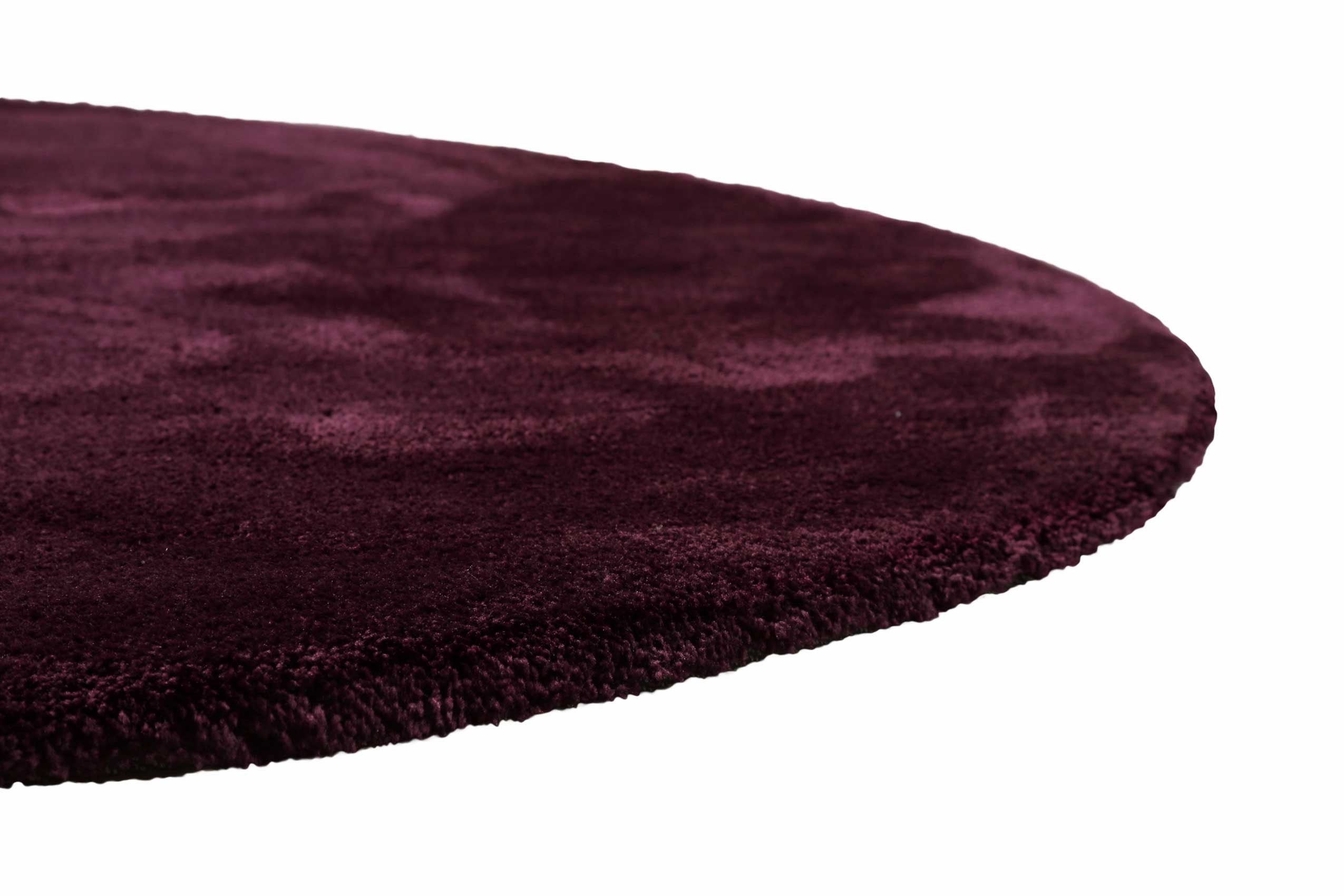 Teppich Rund Bordeaux Rot Hochflor » Pisa « Homie Living - Ansicht 3