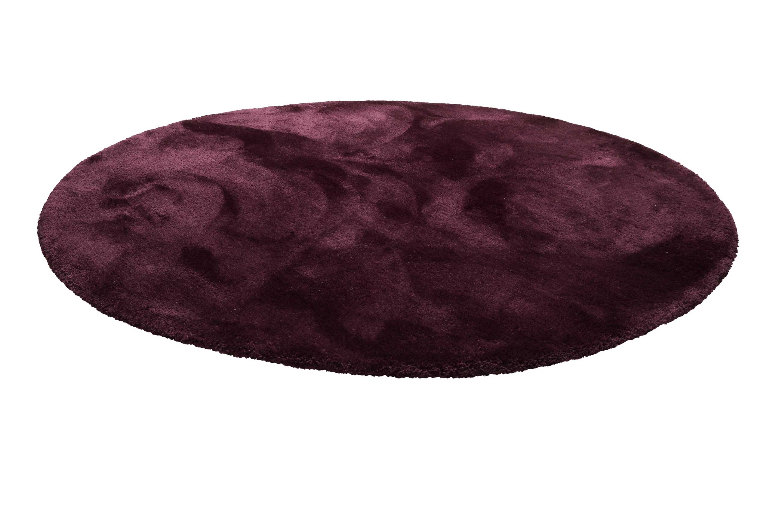 Teppich Rund Bordeaux Rot Hochflor » Pisa « Homie Living - Ansicht 2