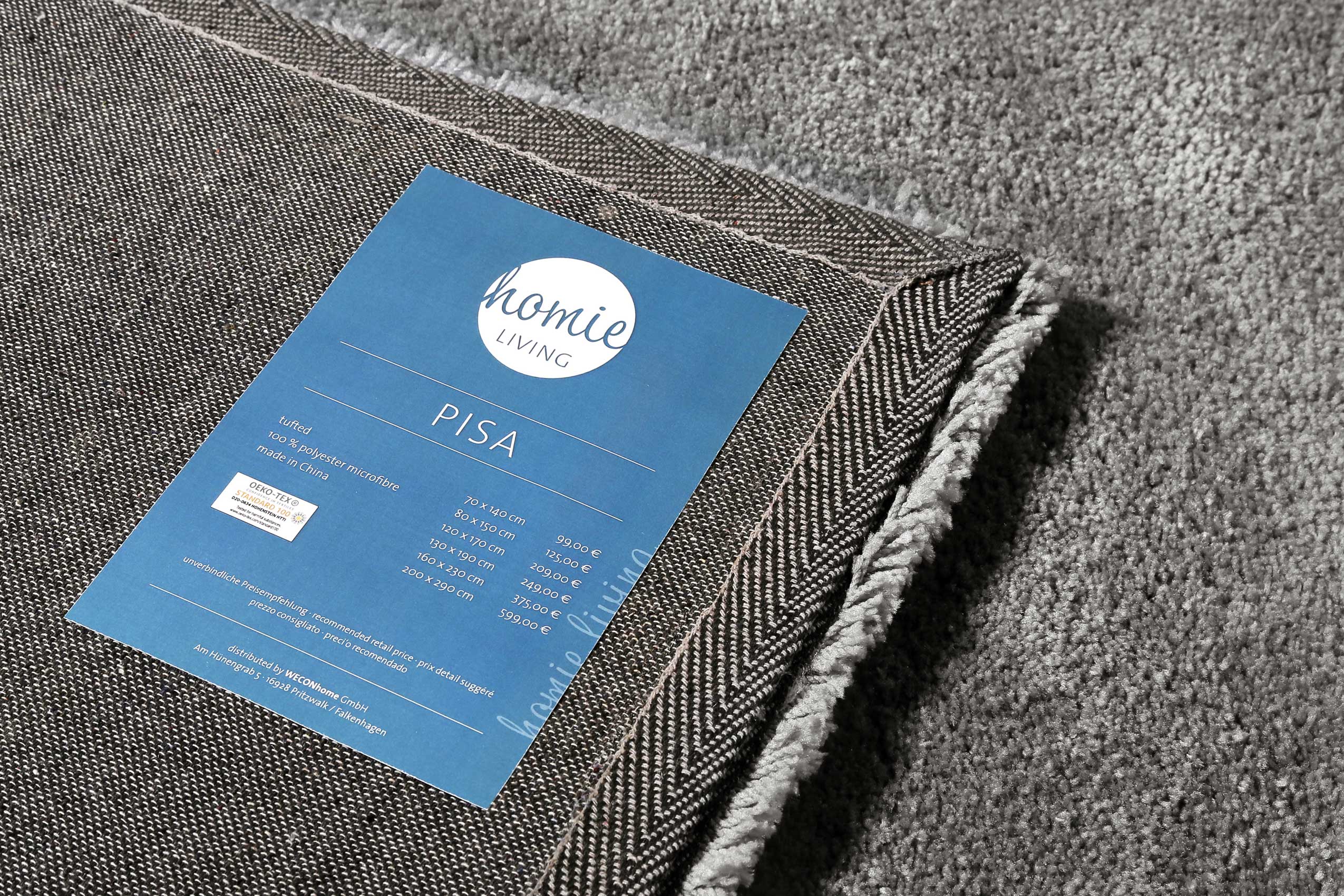 Teppich Grau Hochflor » Pisa « Homie Living - Ansicht 5