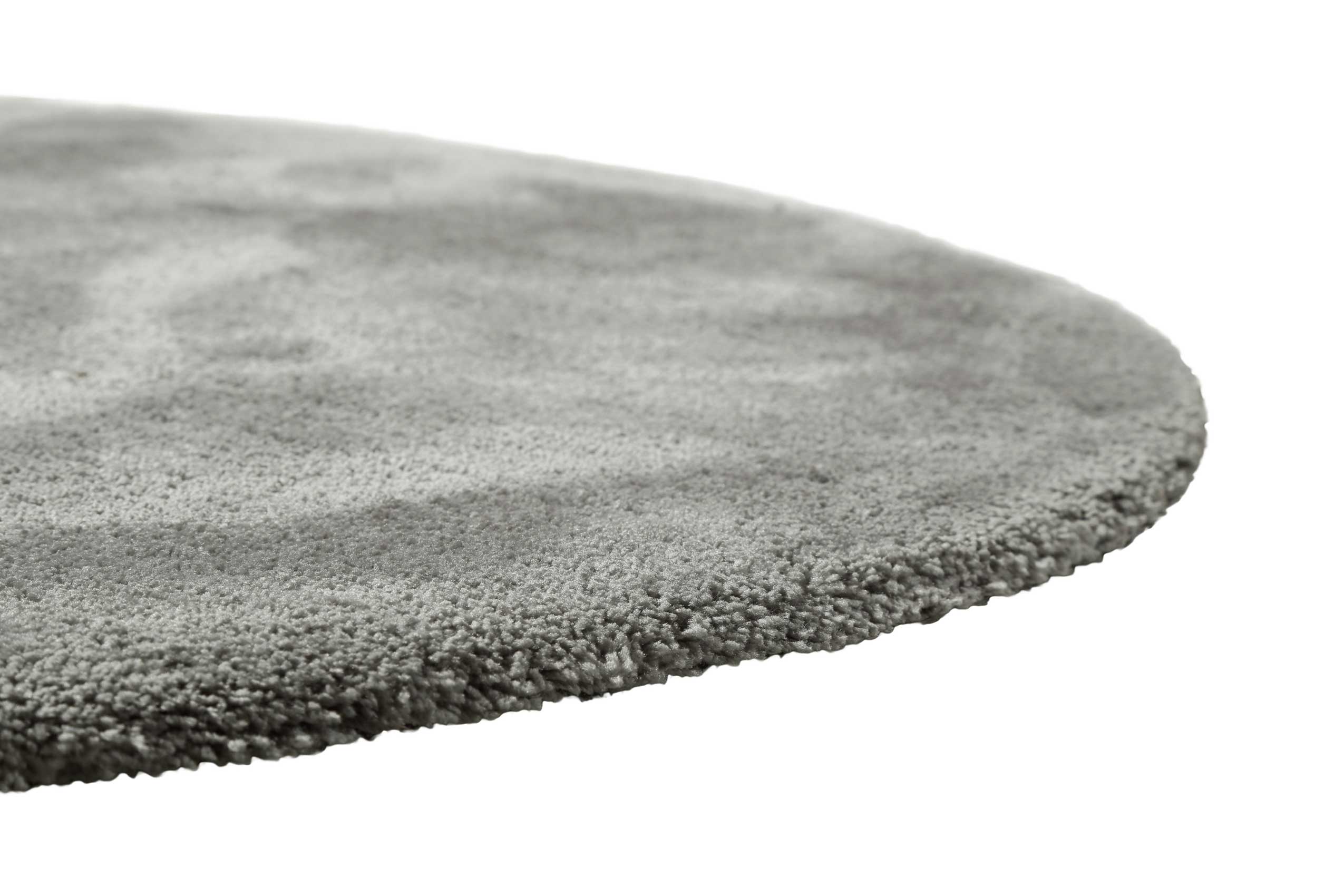 Teppich Rund Grau Hochflor 