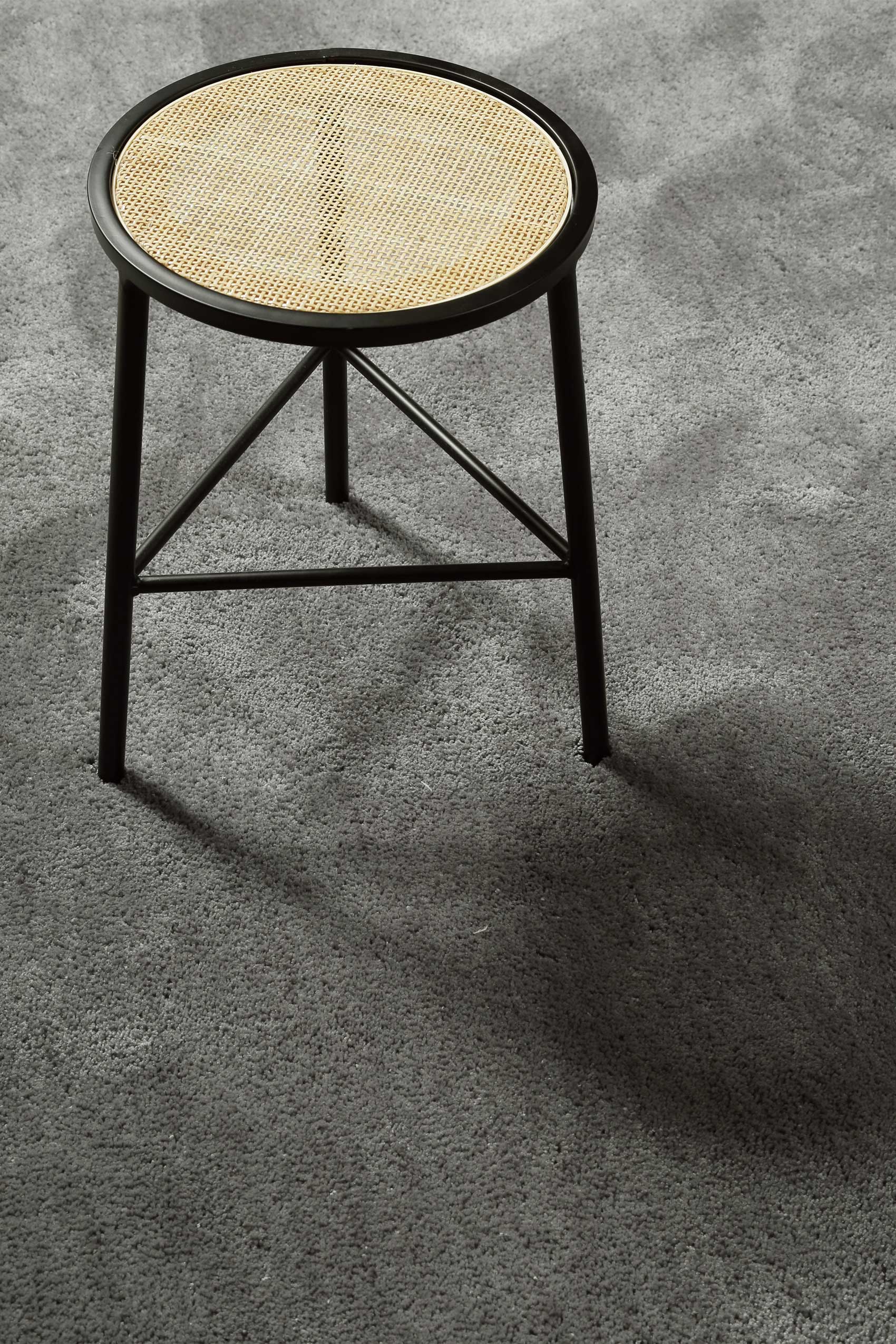 Teppich Rund Grau Hochflor 