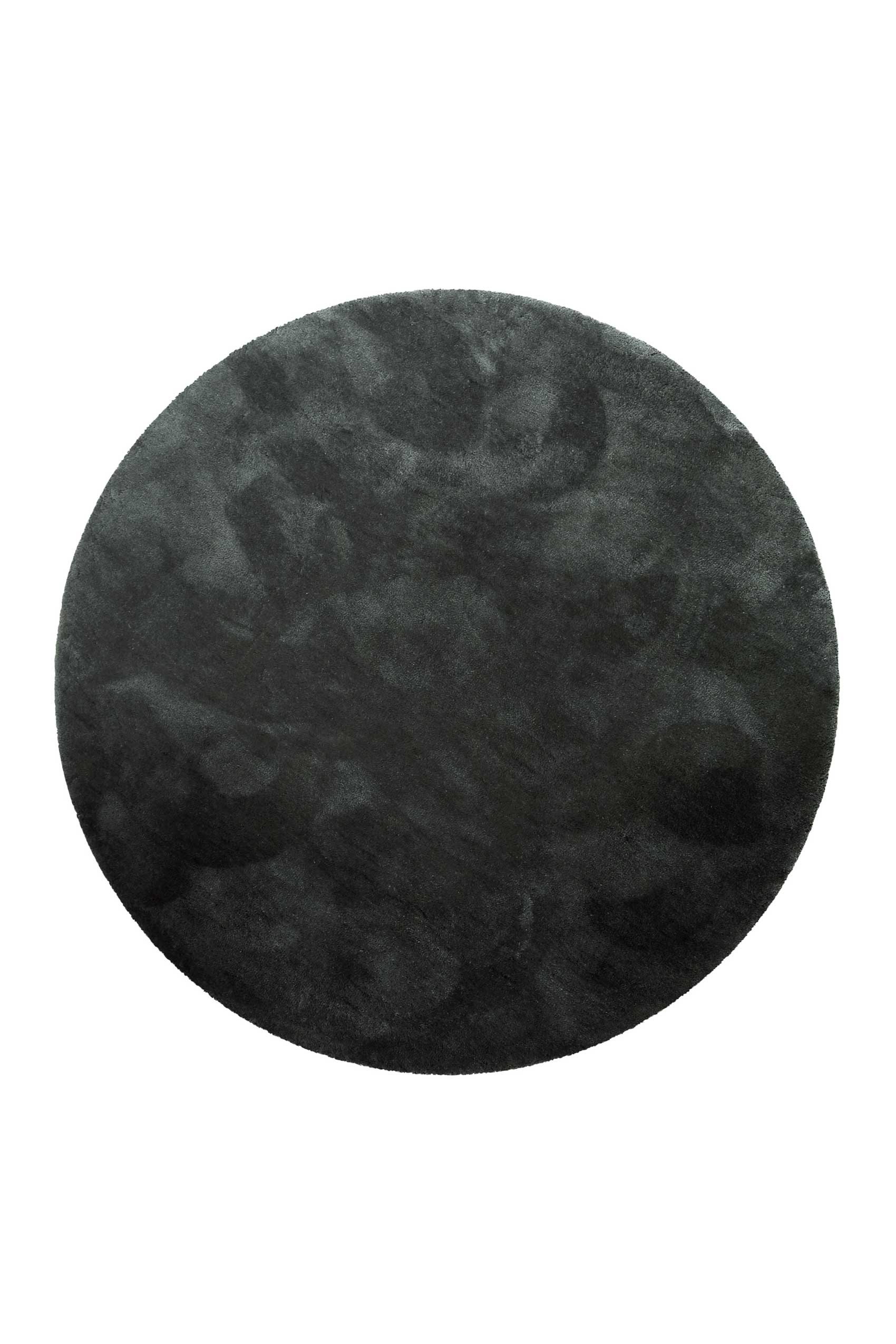 Teppich Rund Anthrazit Grün Hochflor 