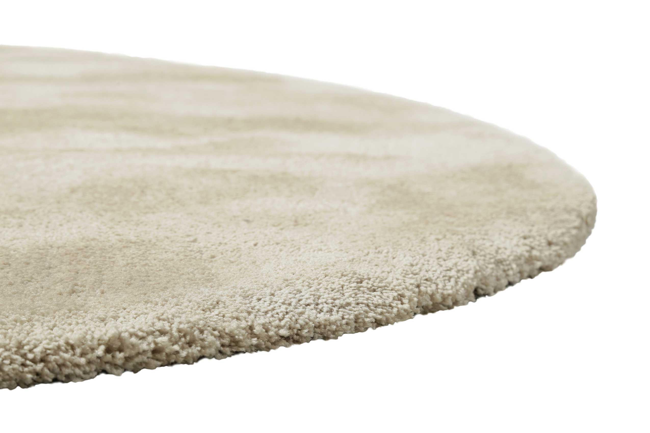 Teppich Rund Beige Hochflor 
