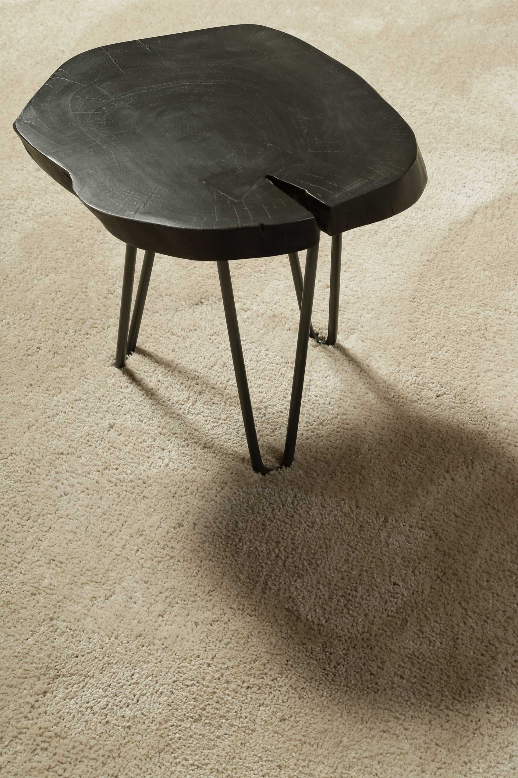 Teppich Rund Beige Hochflor 