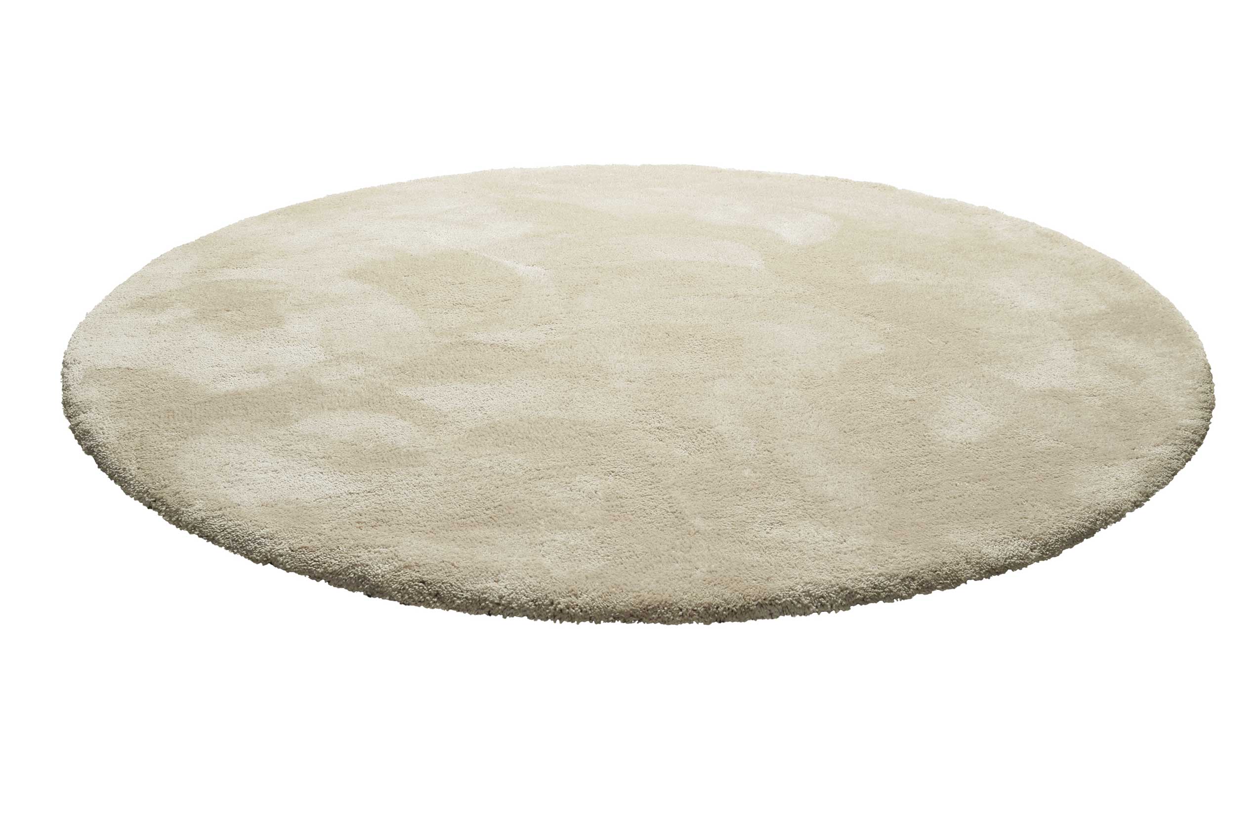 Teppich Rund Beige Hochflor 