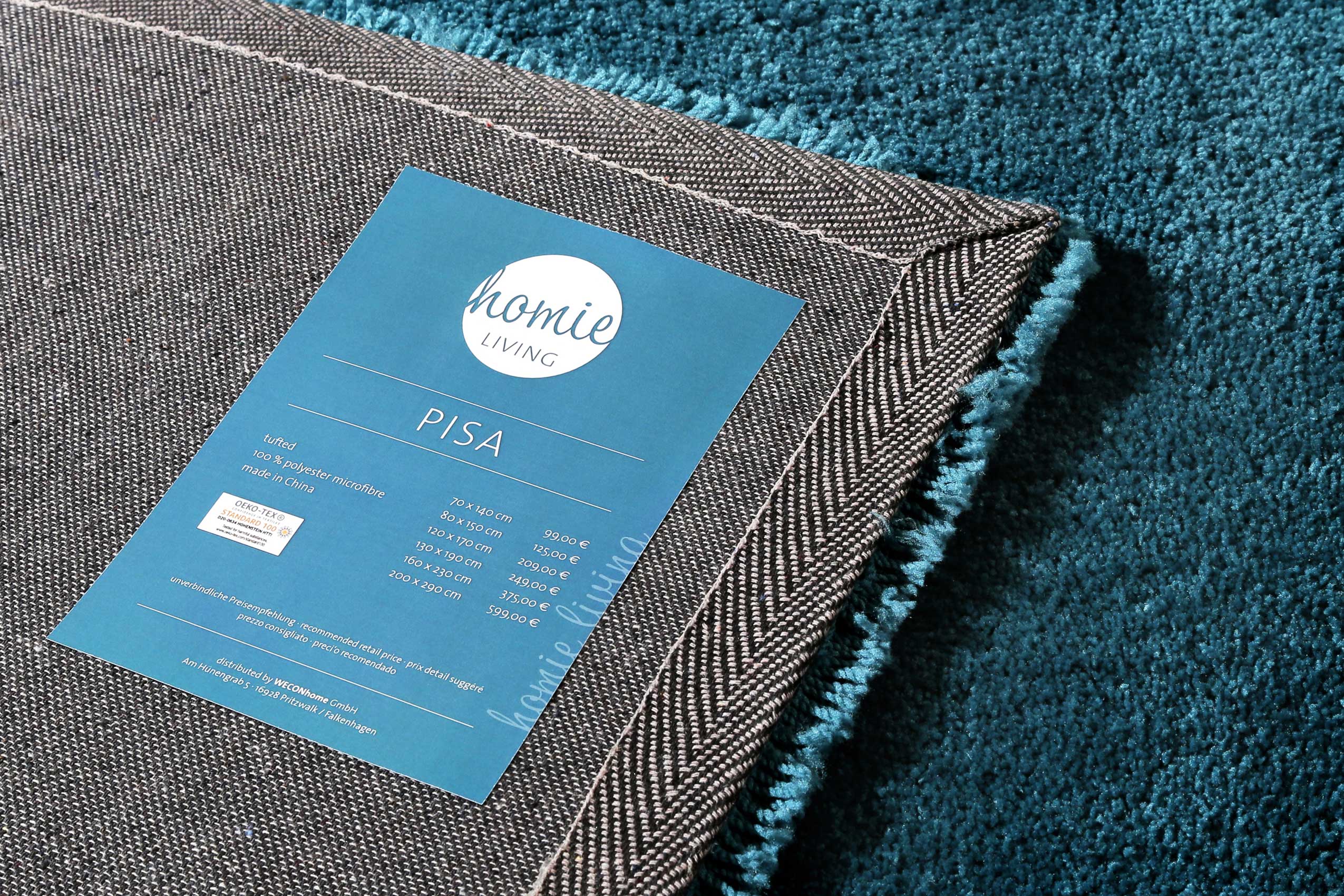 Teppich Petrol Hochflor » Pisa « Homie Living - Ansicht 5