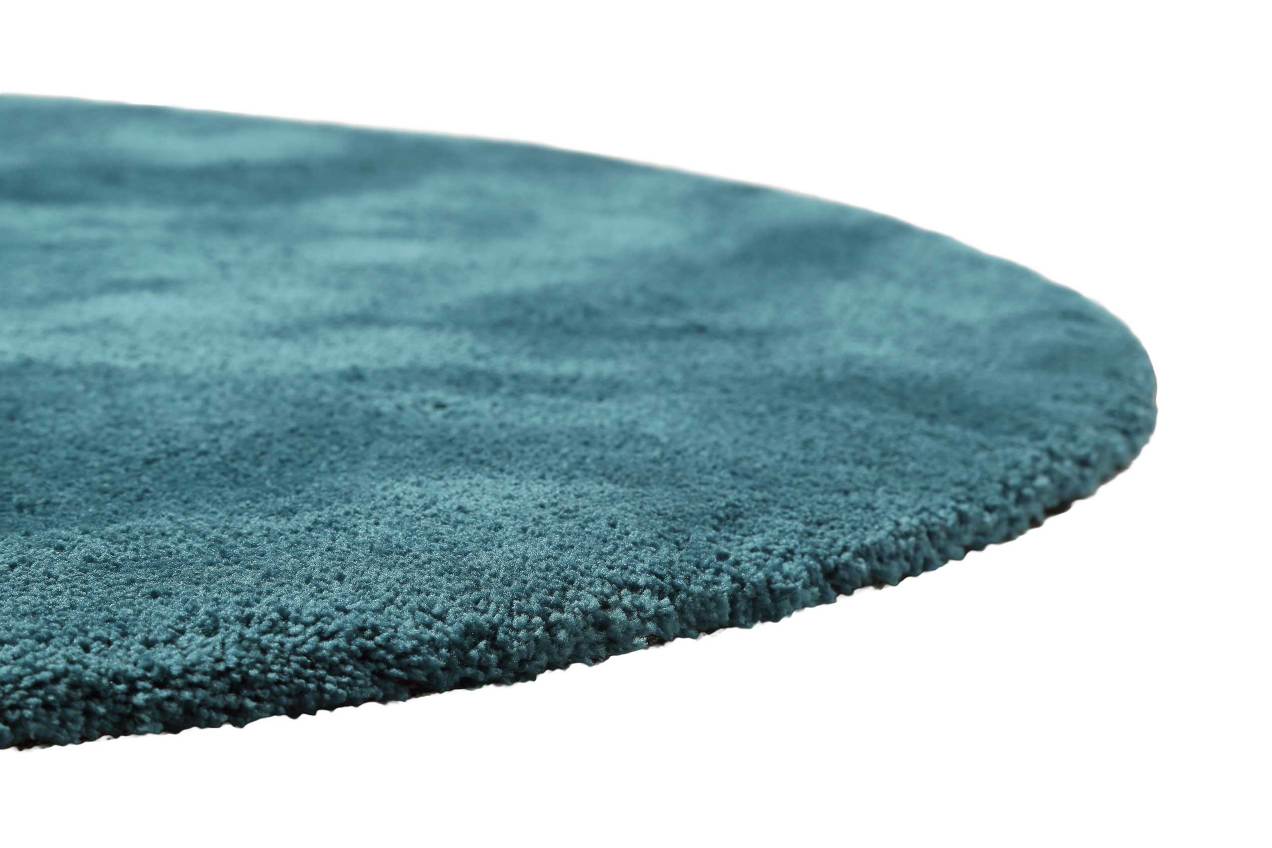 Teppich Rund Petrol Hochflor 