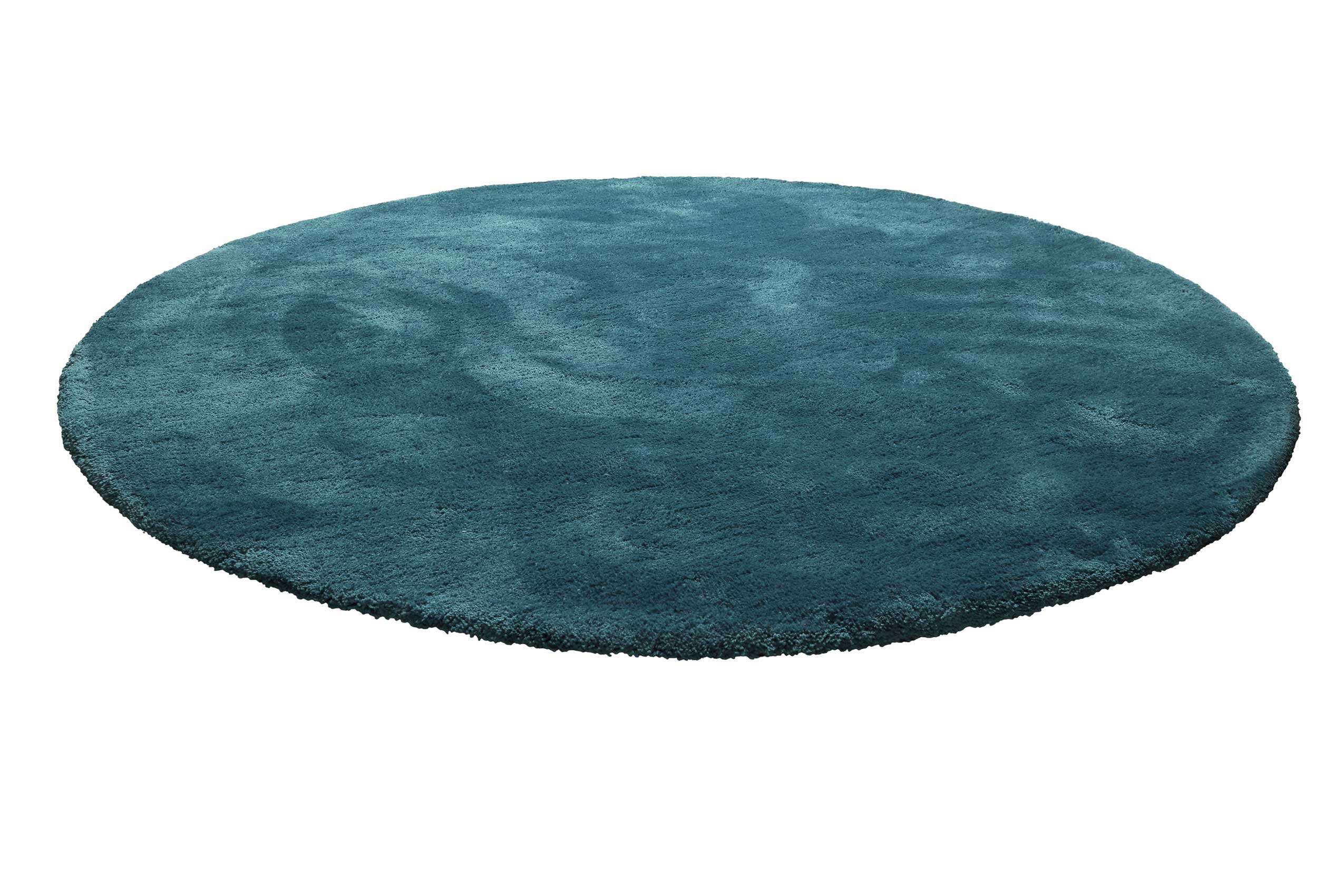 Teppich Rund Petrol Hochflor 