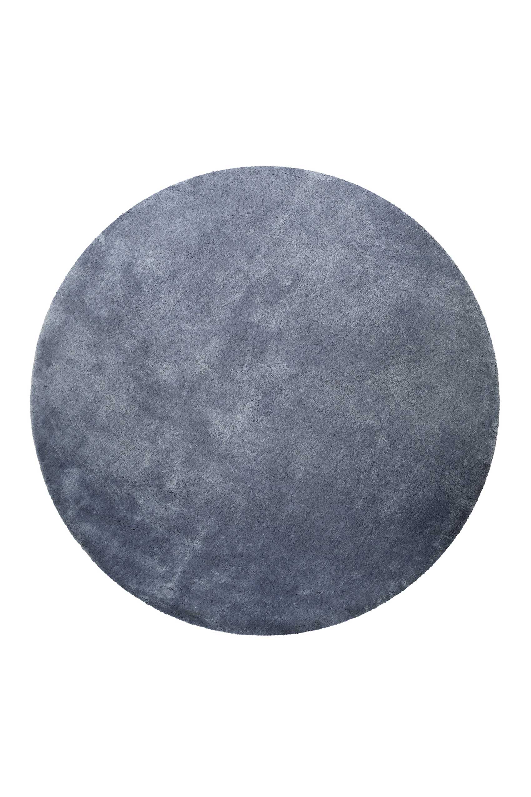 Teppich Rund Grau Blau Hochflor 