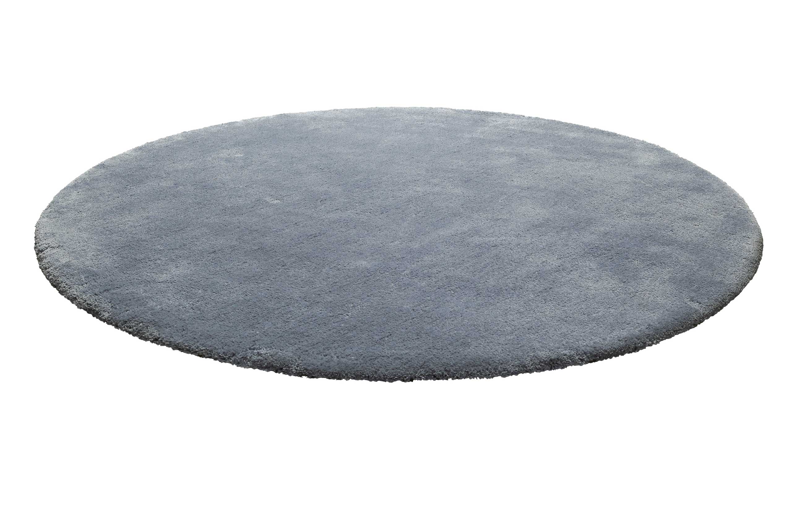 Teppich Rund Grau Blau Hochflor 