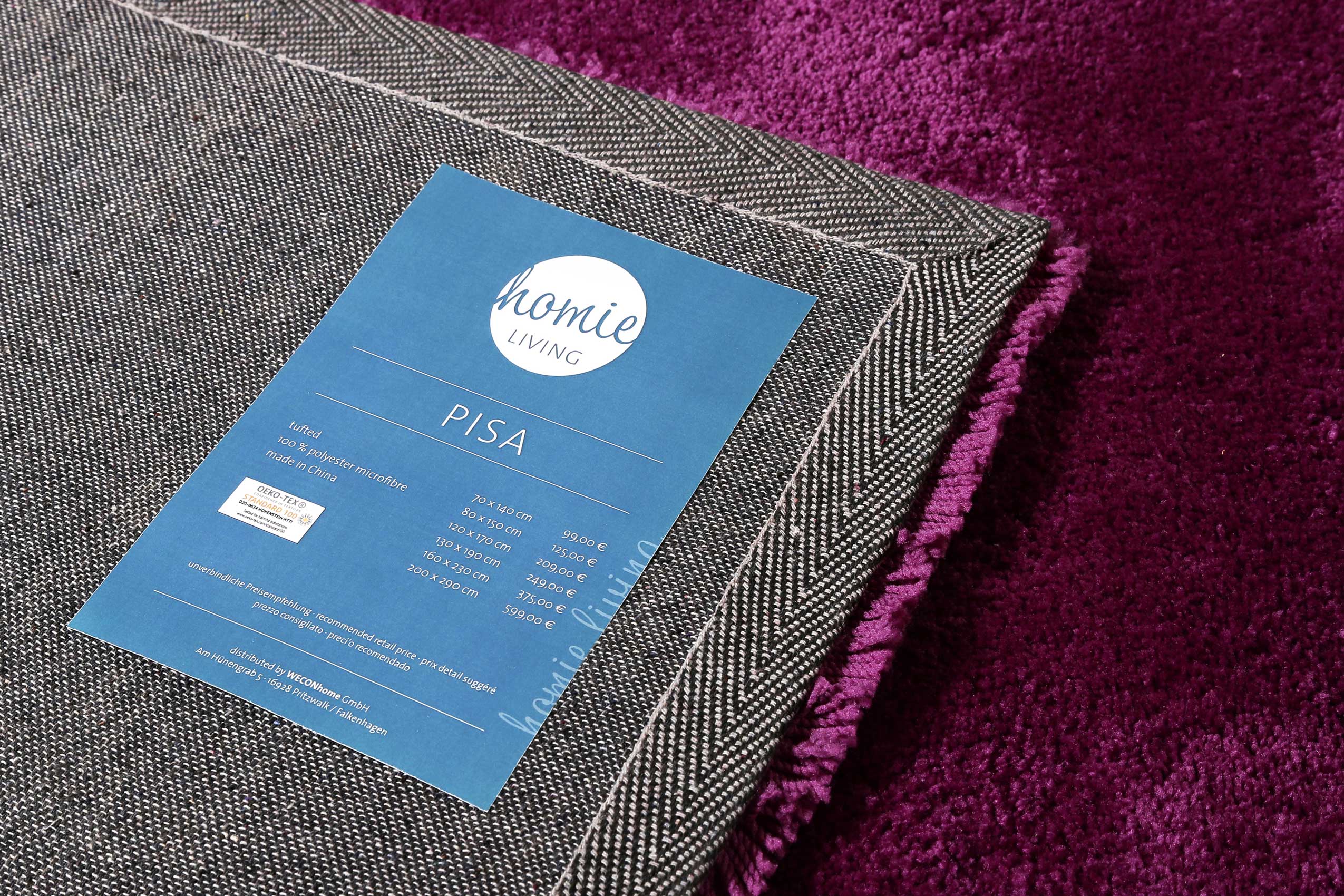 Teppich Pink Violett Hochflor » Pisa « Homie Living - Ansicht 5