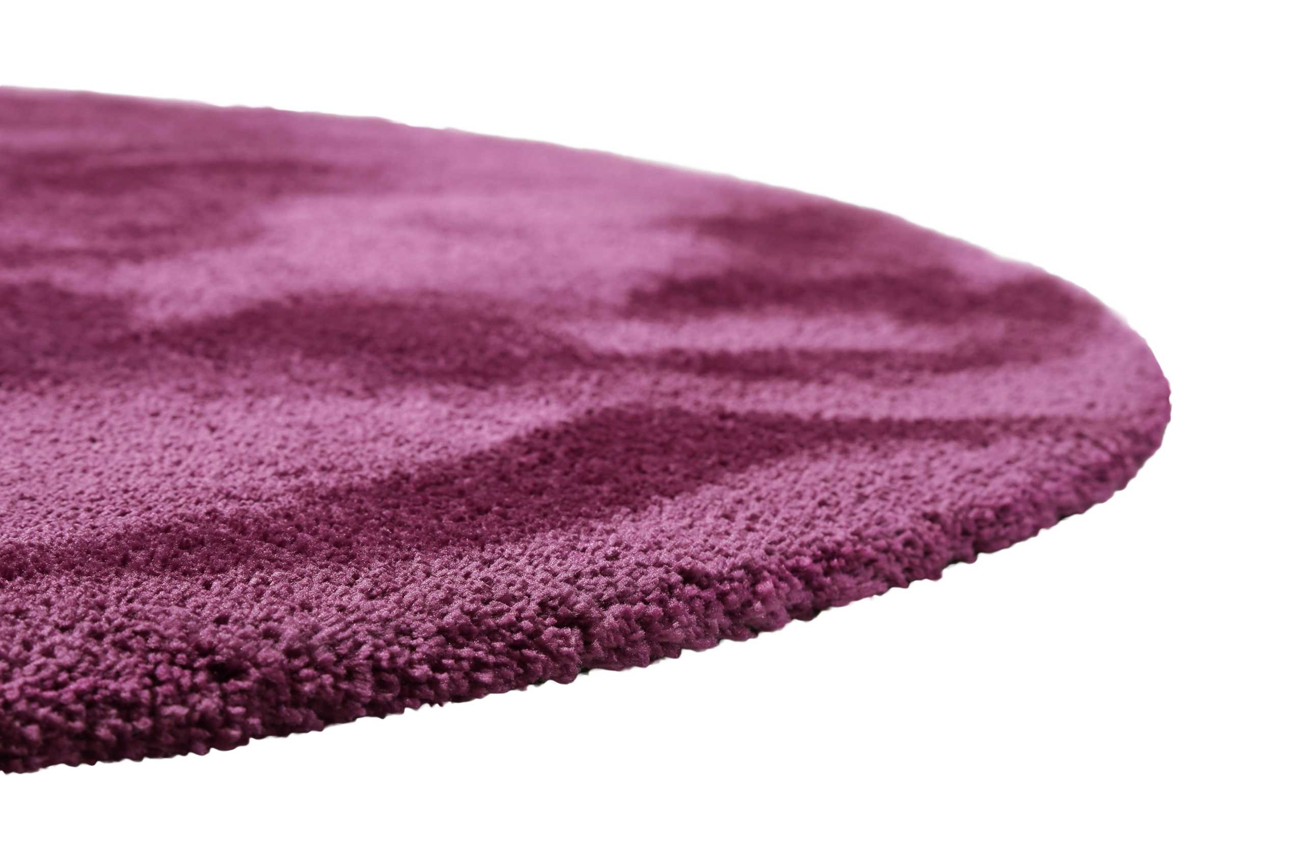 Teppich Rund Pink Violett Hochflor 