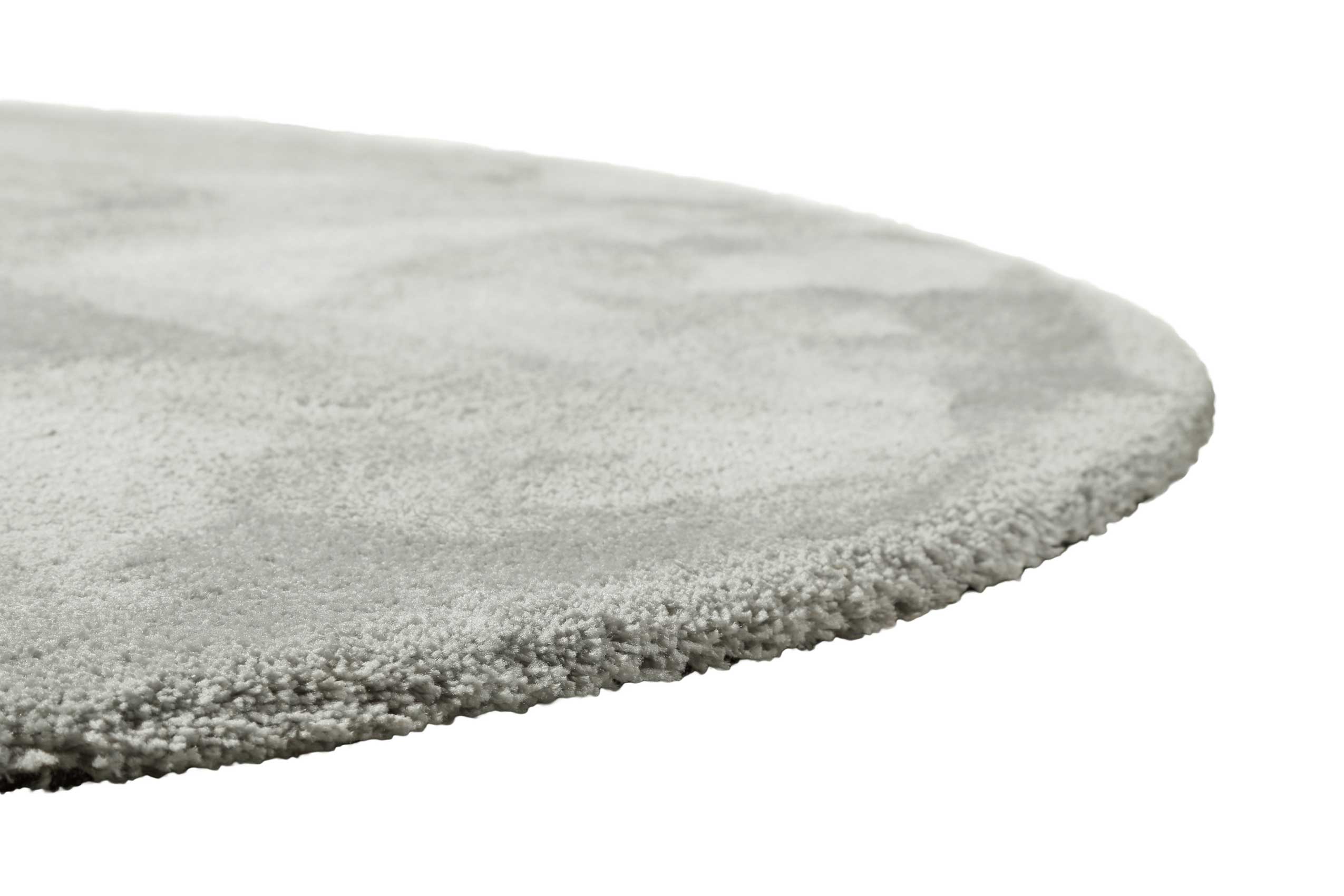 Teppich Rund Hellgrau Hochflor 