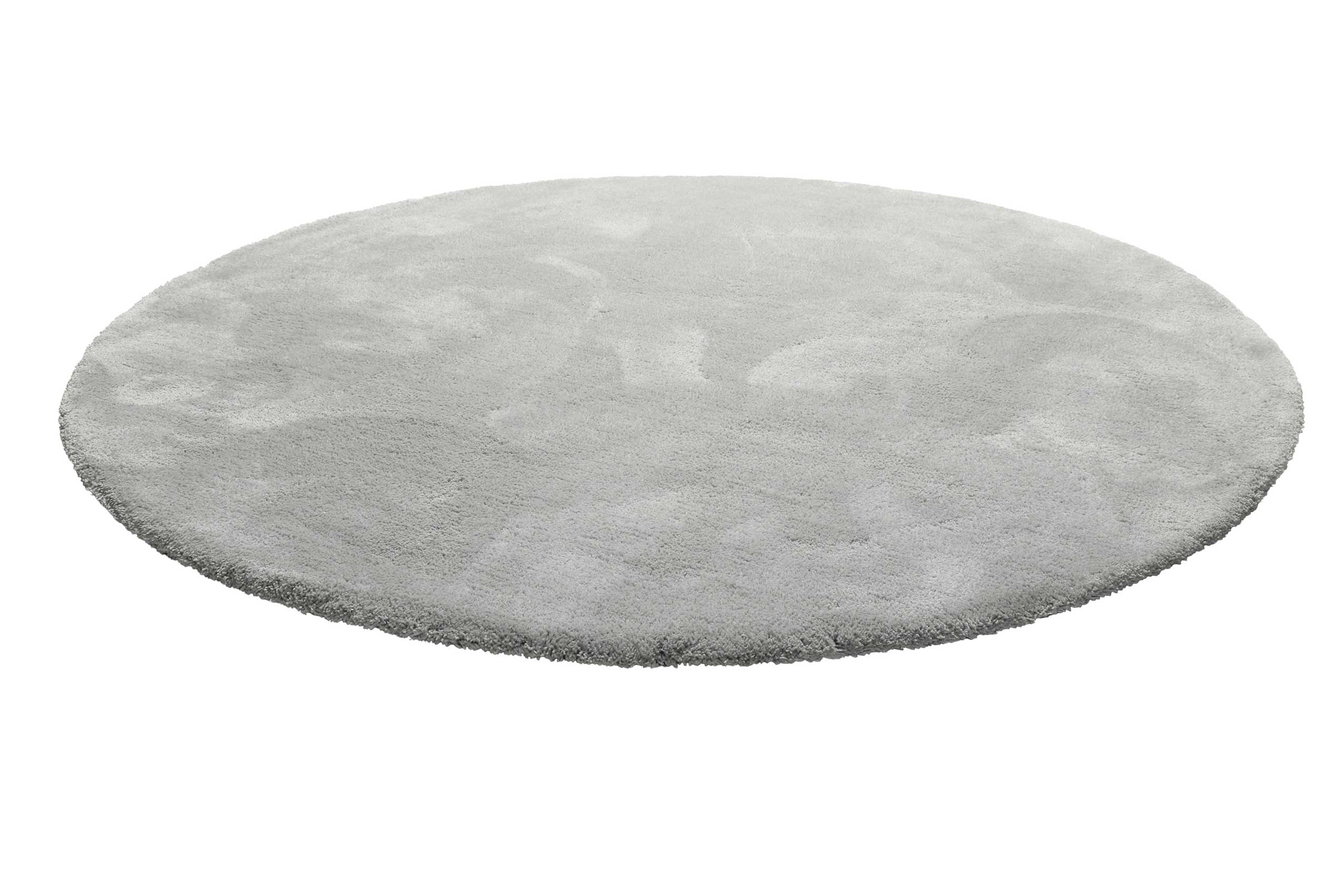 Teppich Rund Hellgrau Hochflor 