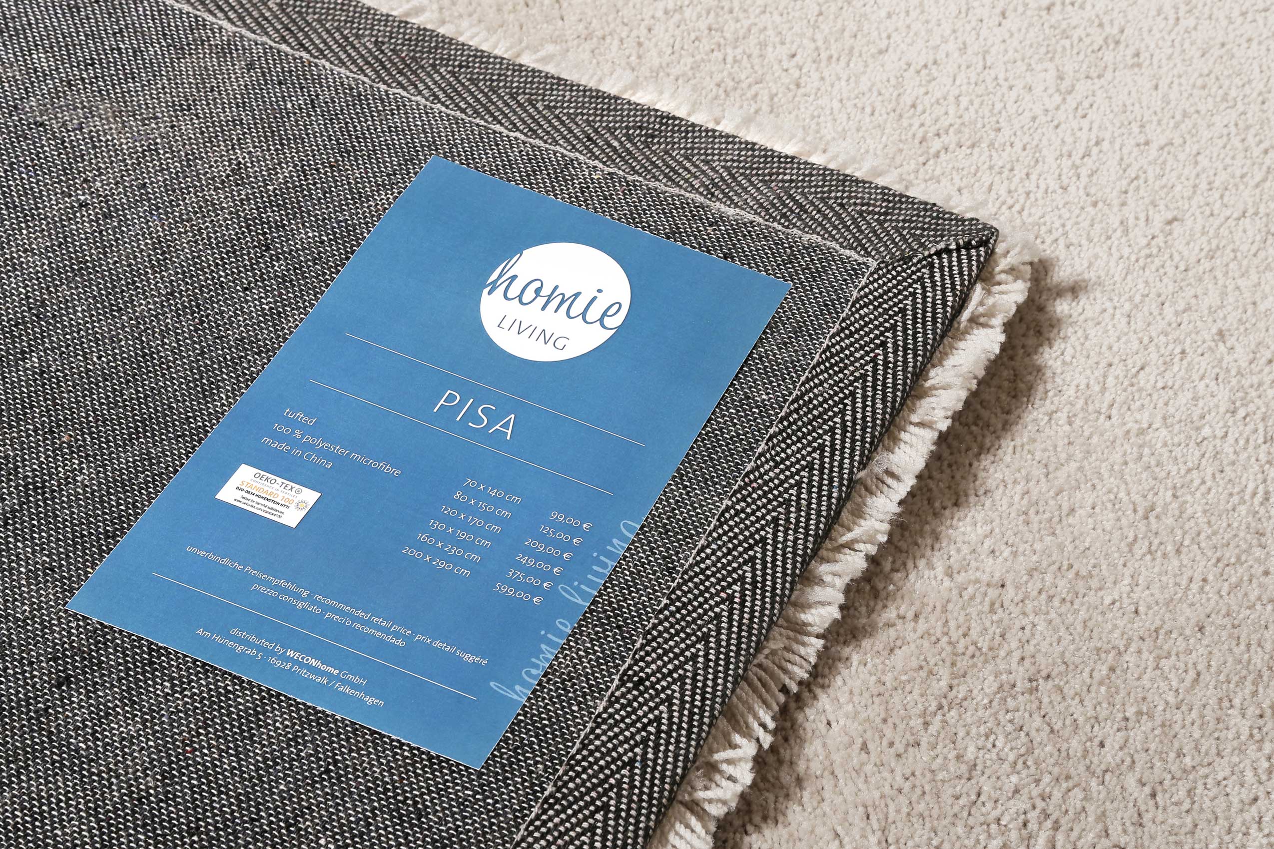 Teppich Creme Beige Hochflor » Pisa « Homie Living - Ansicht 5