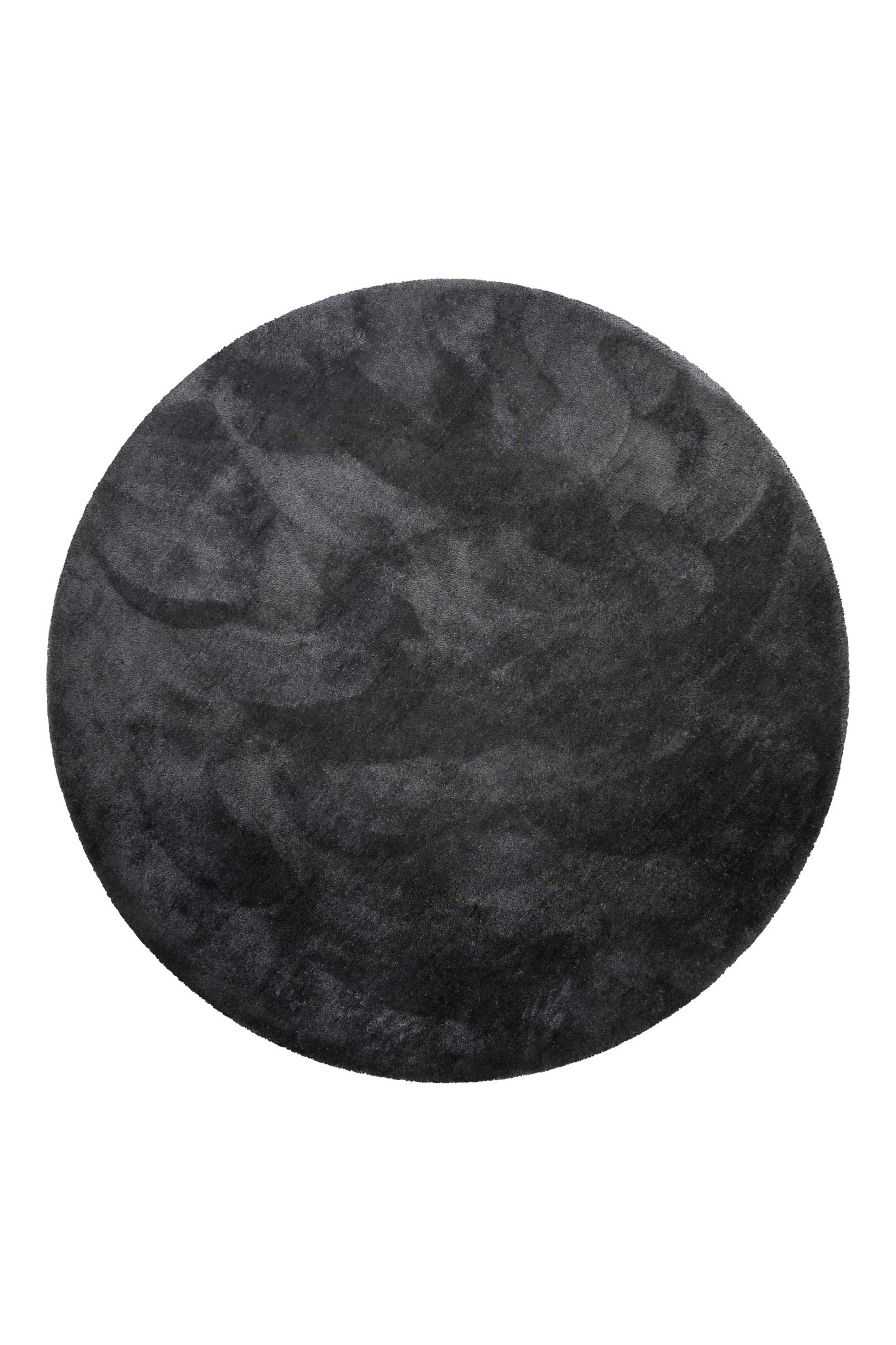 Teppich Rund Anthrazit Hochflor » Pisa « Homie Living - Ansicht 1