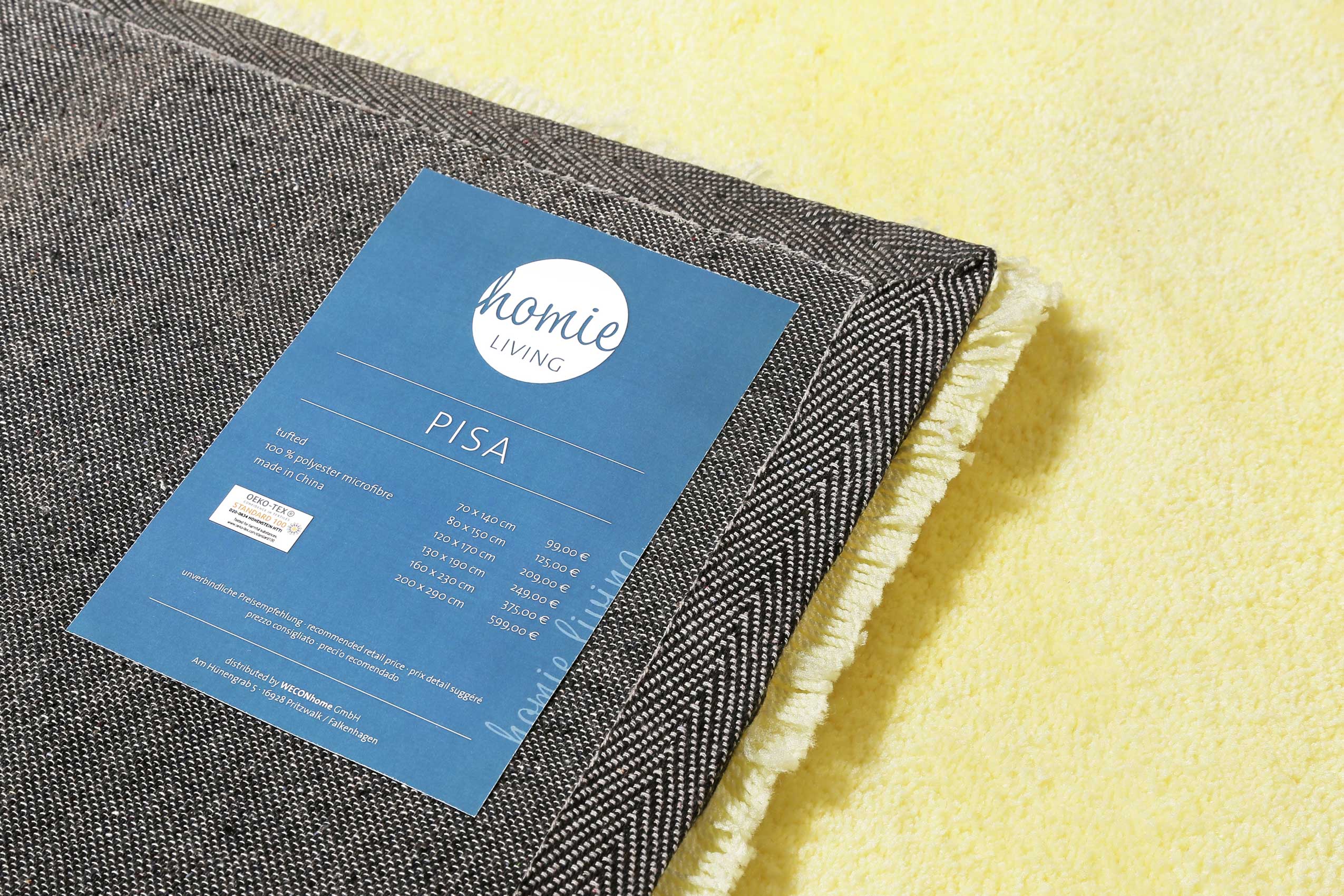 Teppich Gelb Hochflor » Pisa « Homie Living - Ansicht 5