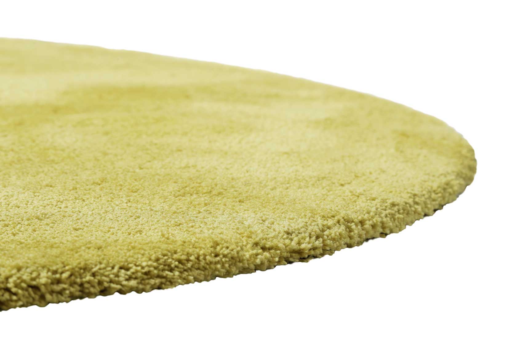 Teppich Rund Senfgelb Hochflor 