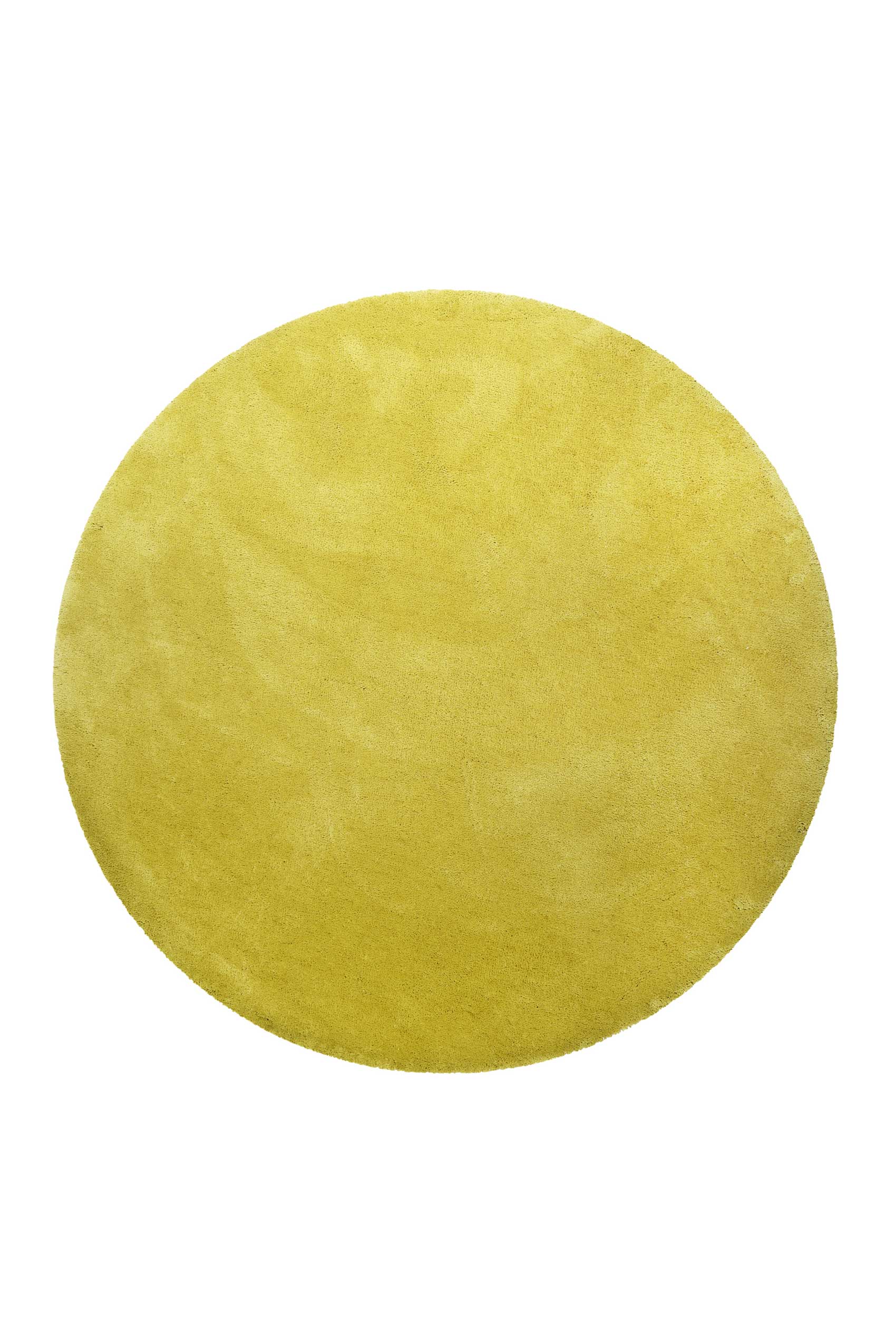 Teppich Rund Senfgelb Hochflor 