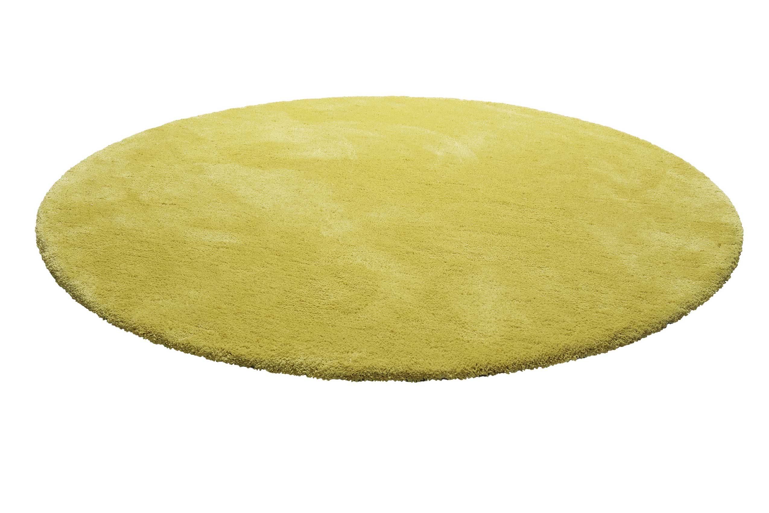 Teppich Rund Senfgelb Hochflor 