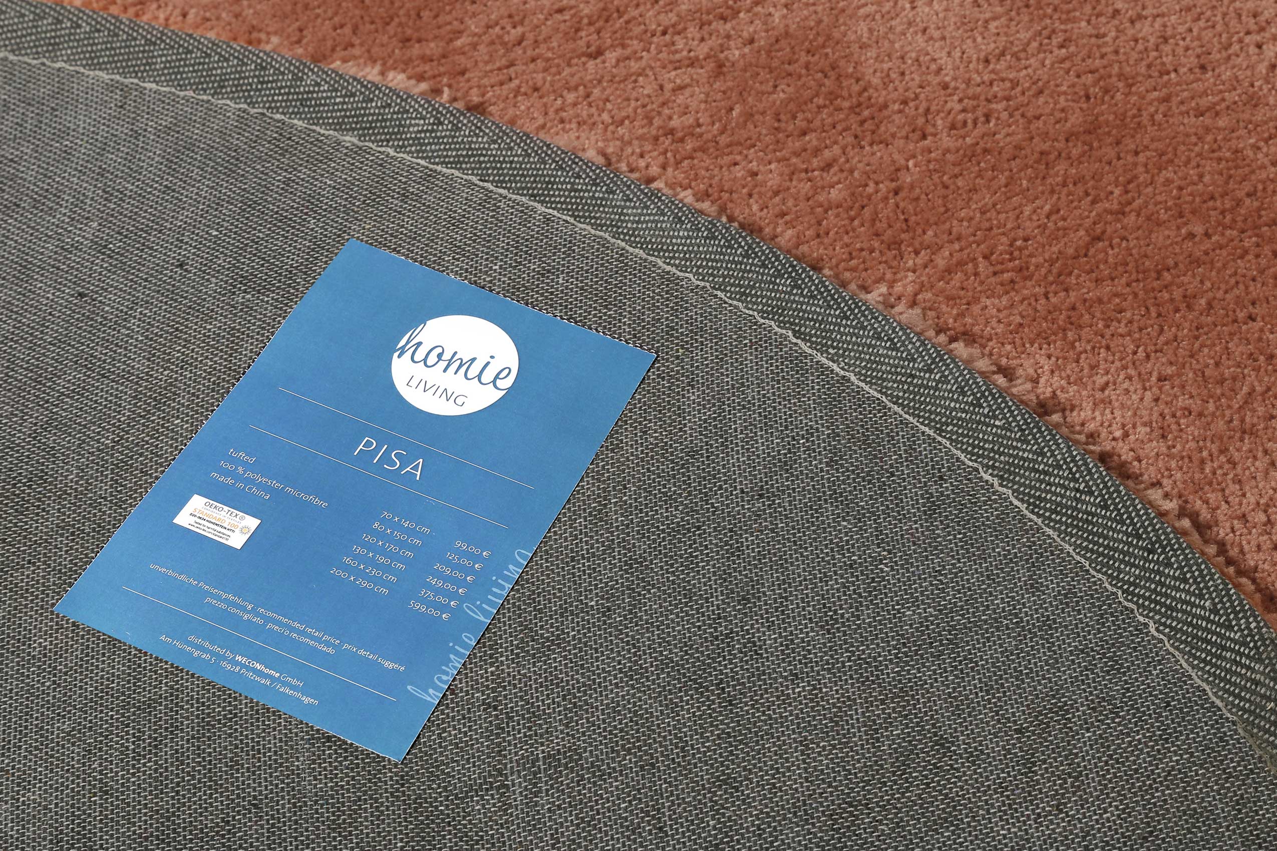 Teppich Rund cognacfarben Hochflor » Pisa « Homie Living - Ansicht 5