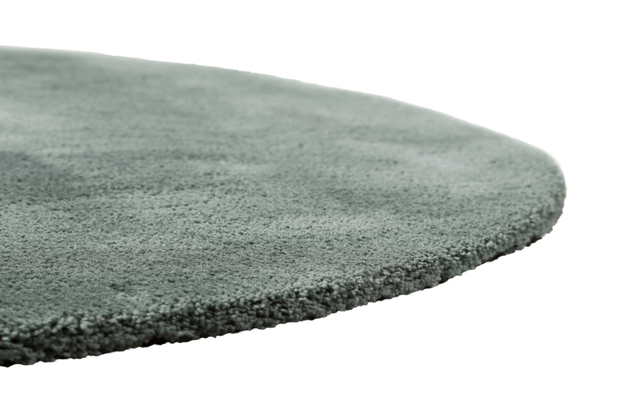 Teppich Rund Grün Grau Hochflor 