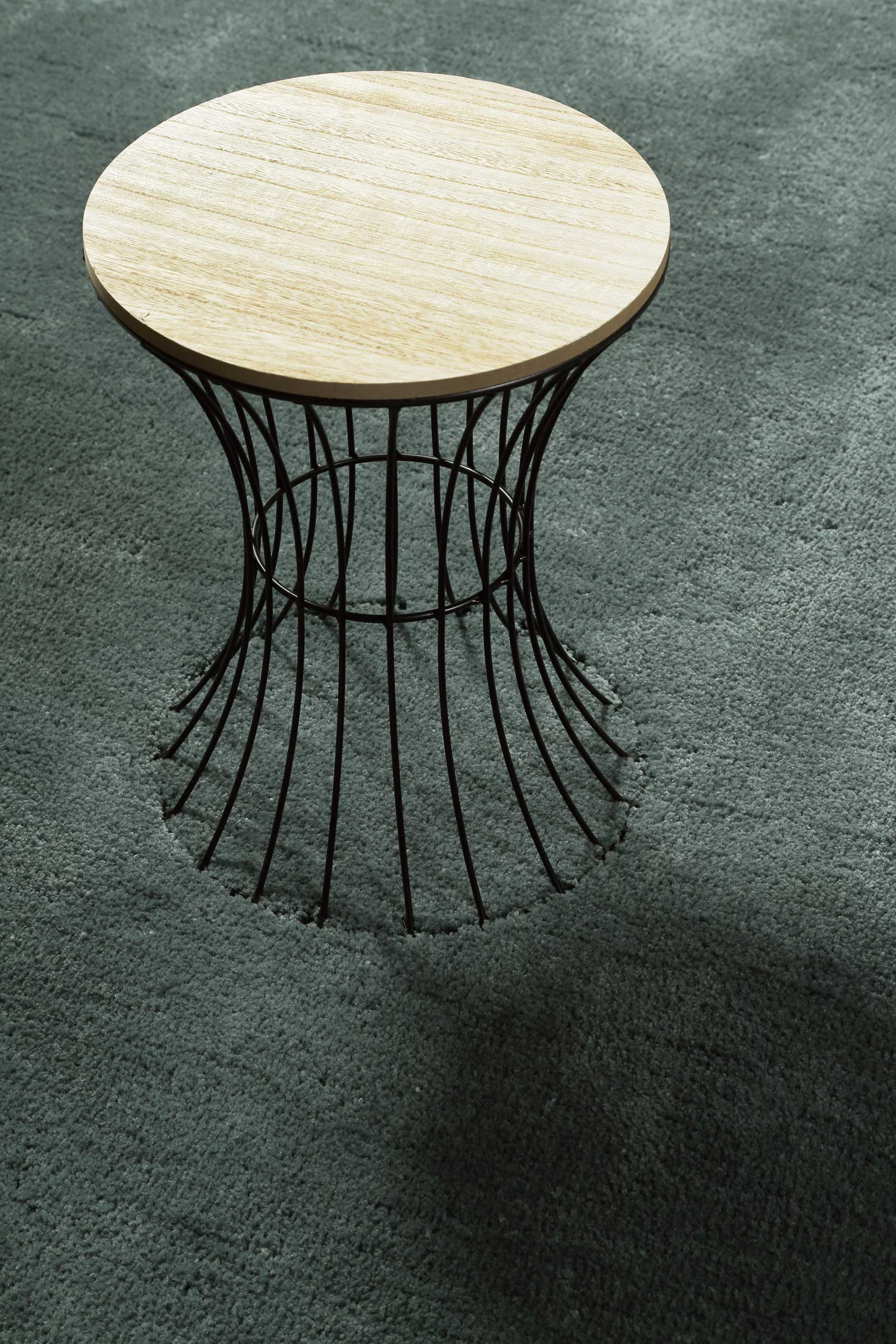 Teppich Grün Grau Hochflor 