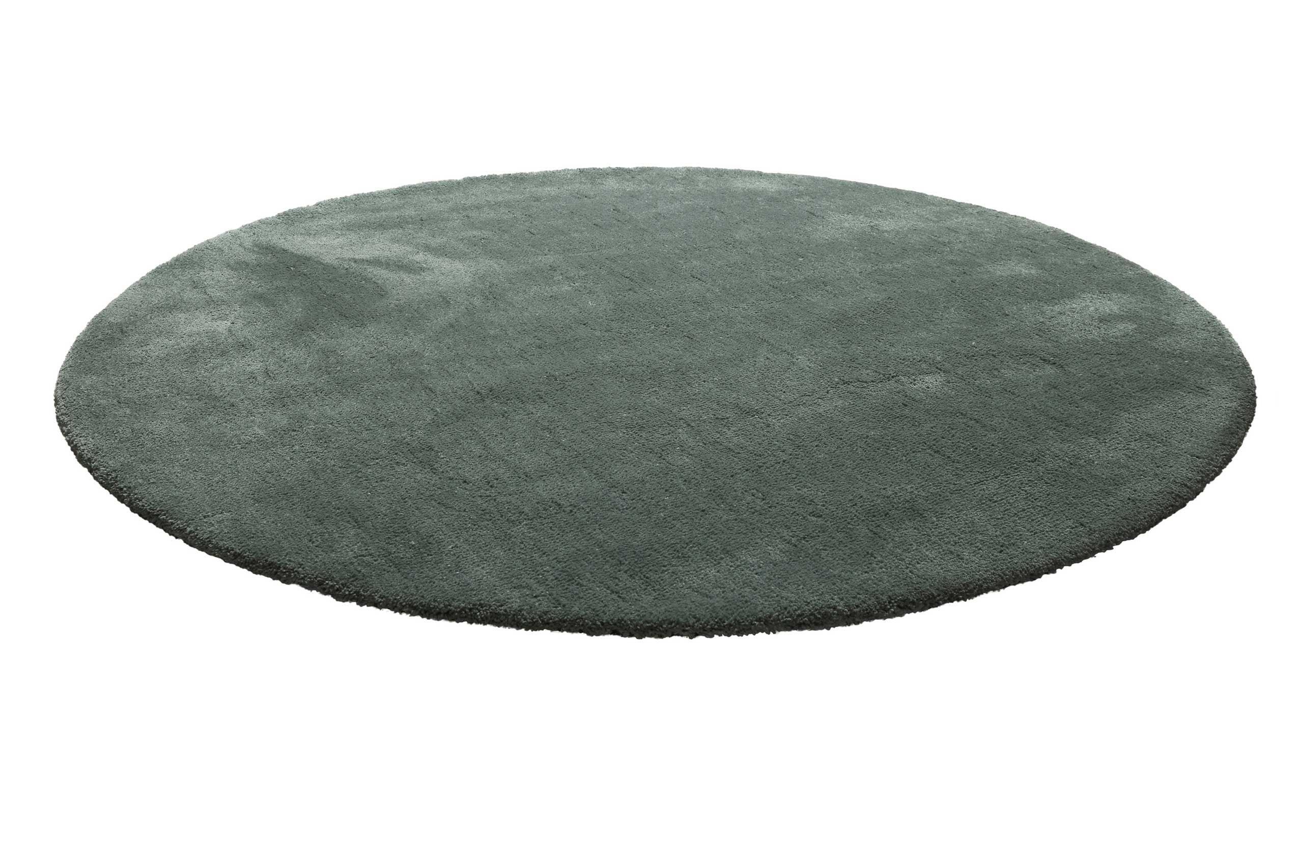 Teppich Rund Grün Grau Hochflor 