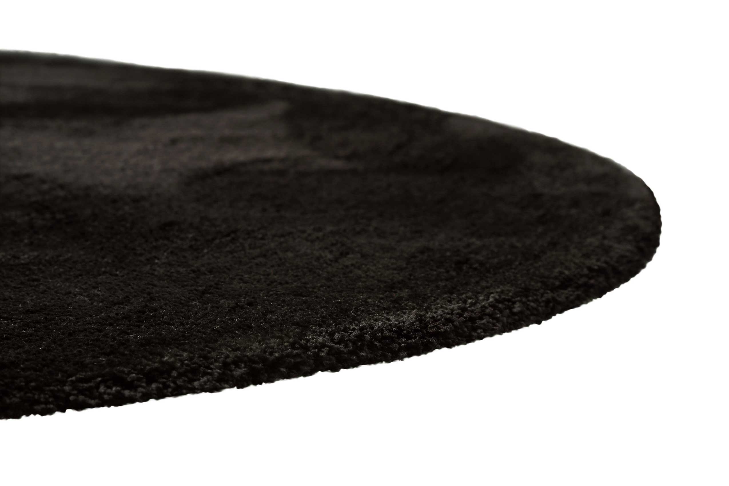 Teppich Rund Schwarz Hochflor 