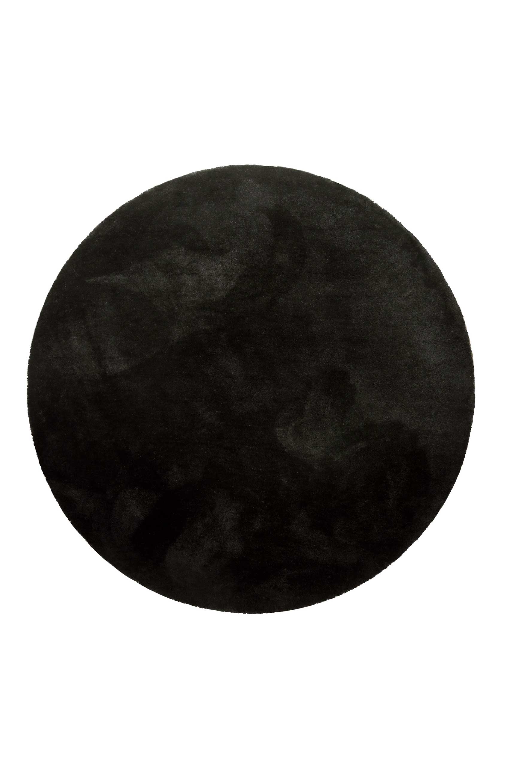 Teppich Rund Schwarz Hochflor 