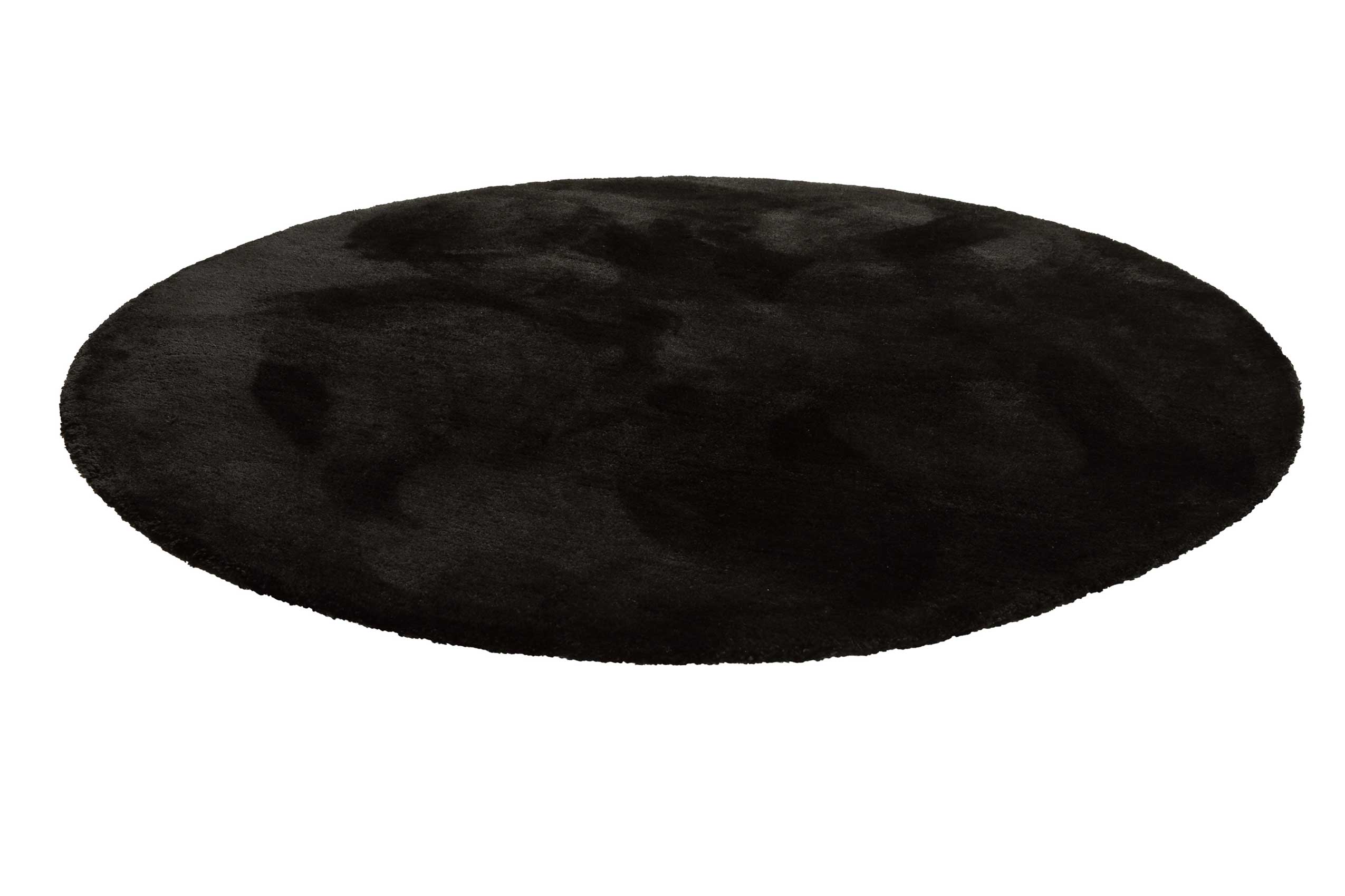 Teppich Rund Schwarz Hochflor 