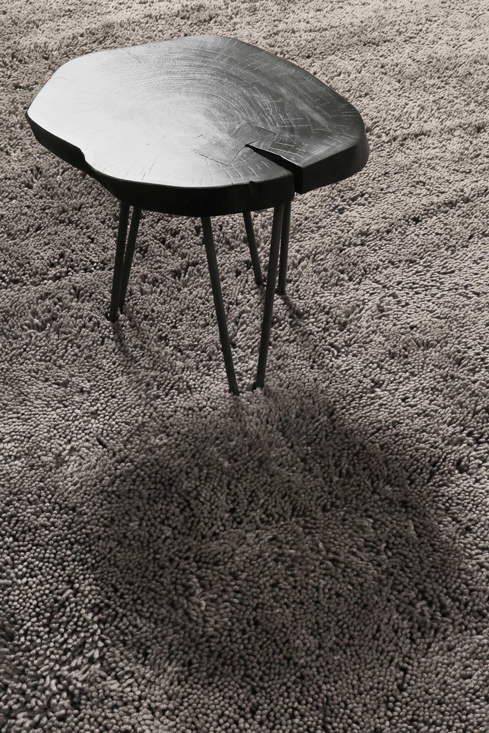 Wollteppich Taupe Shaggy Hochflor » Rossi « Homie Living - Ansicht 4
