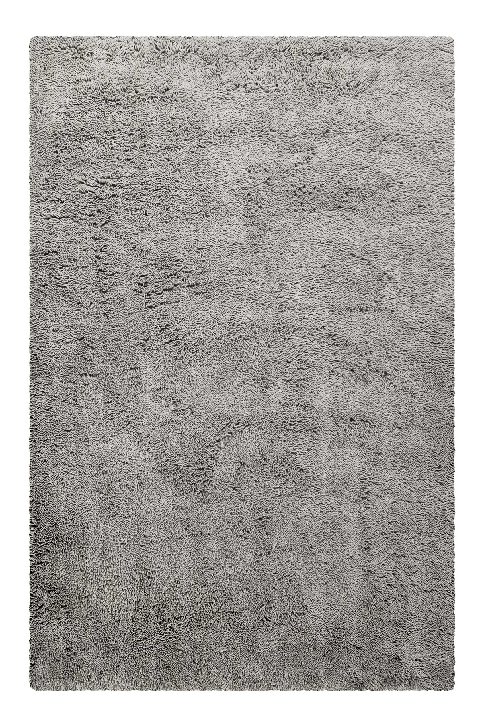 Wollteppich Hellgrau Shaggy Hochflor 