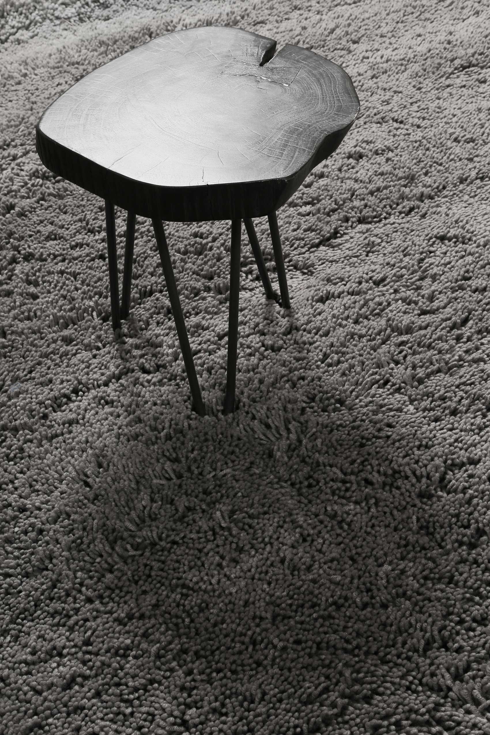 Wollteppich Grau Shaggy Hochflor 
