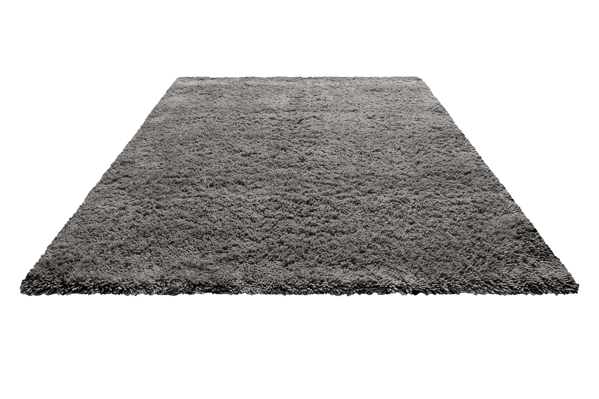 Wollteppich Grau Shaggy Hochflor 
