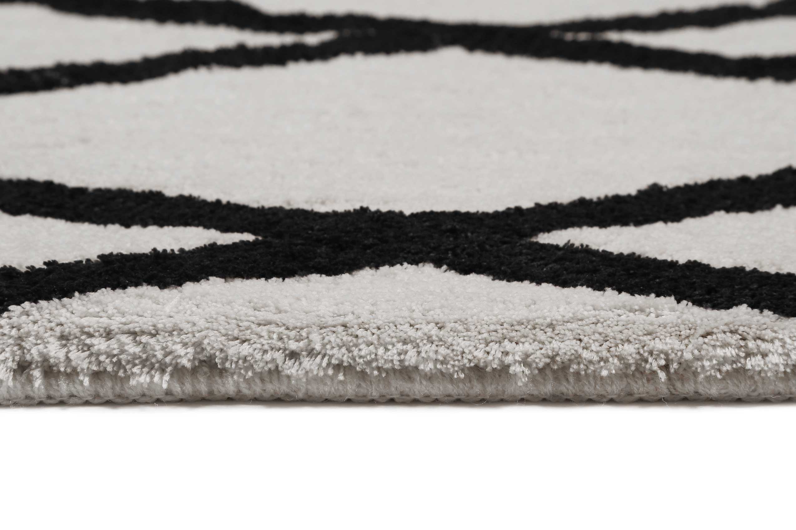 Badteppich Creme Schwarz
