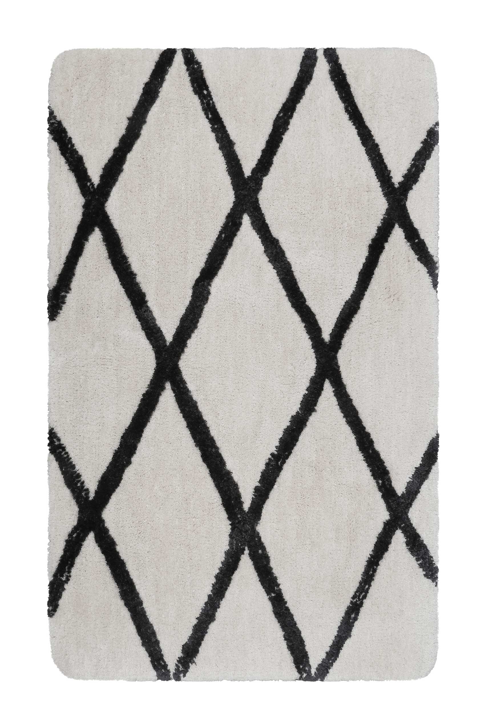 Badteppich Creme Schwarz