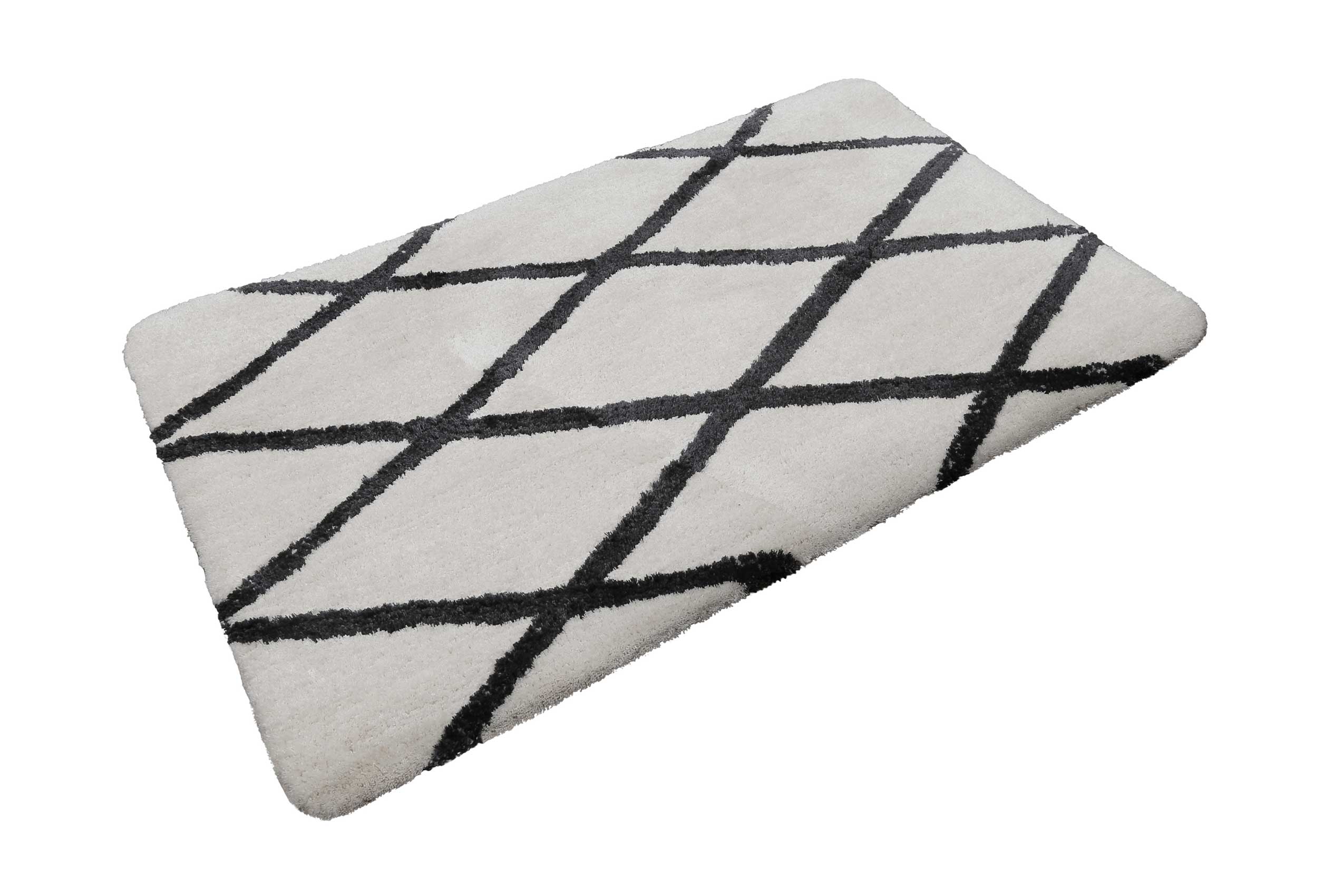 Badteppich Creme Schwarz