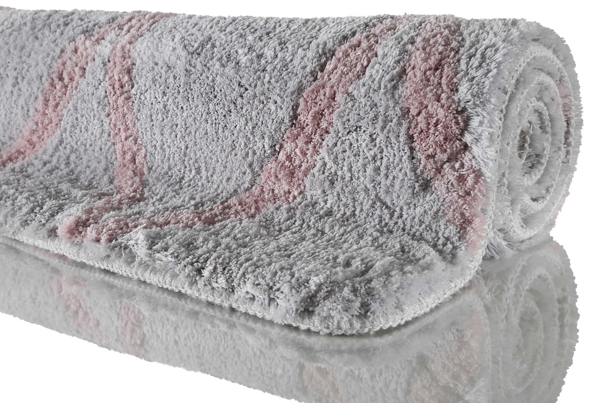 Badteppich Grau Rosa