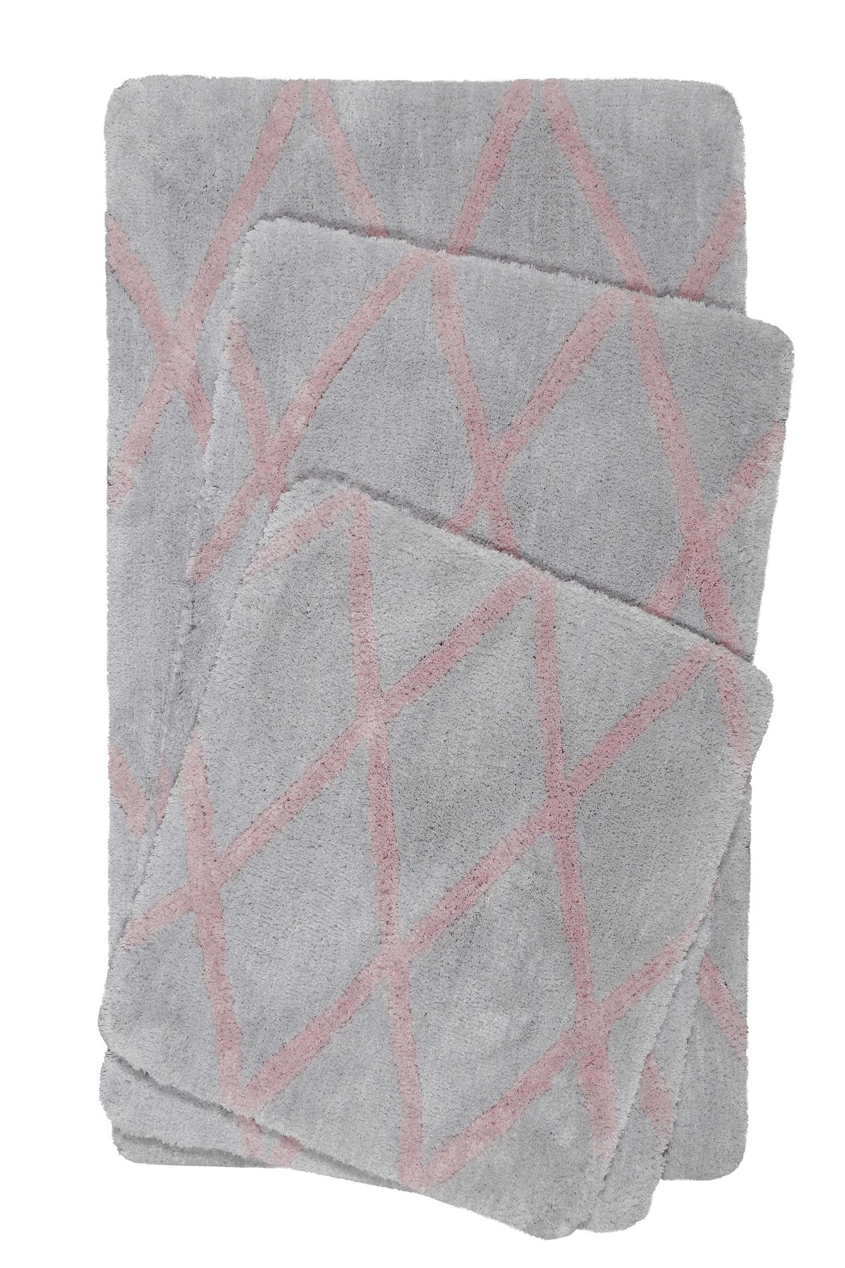 Badteppich Grau Rosa