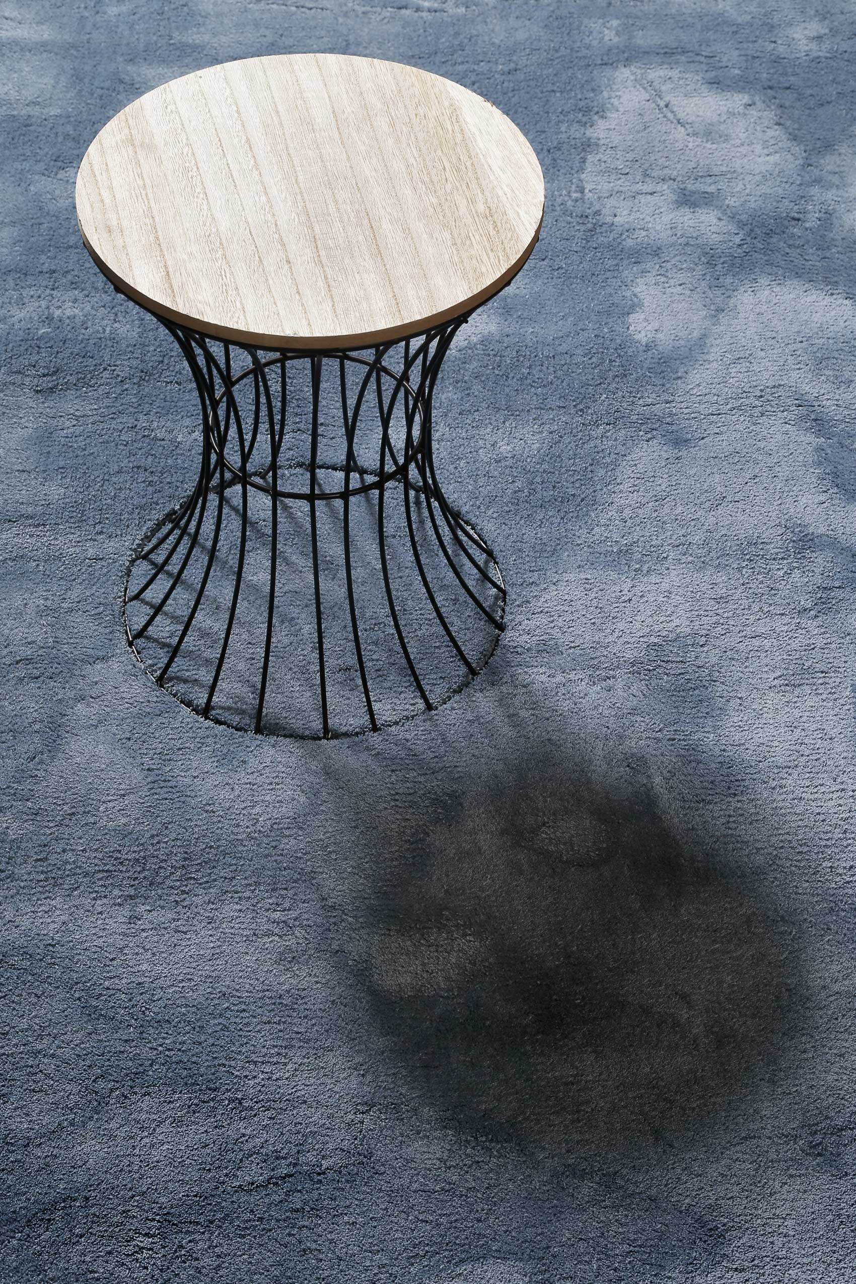 Teppich Blau Hochflor 