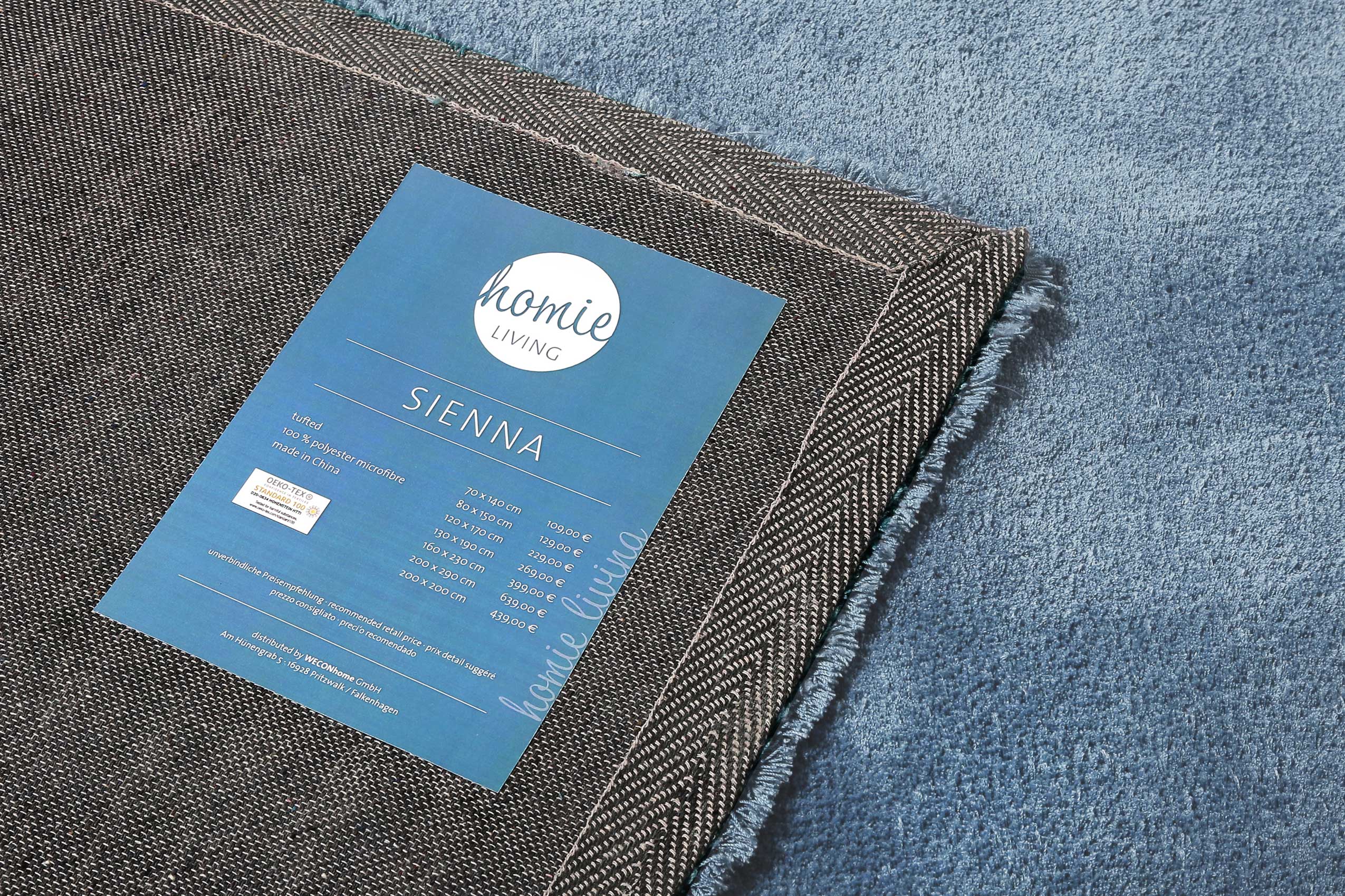 Teppich Blau Hochflor 