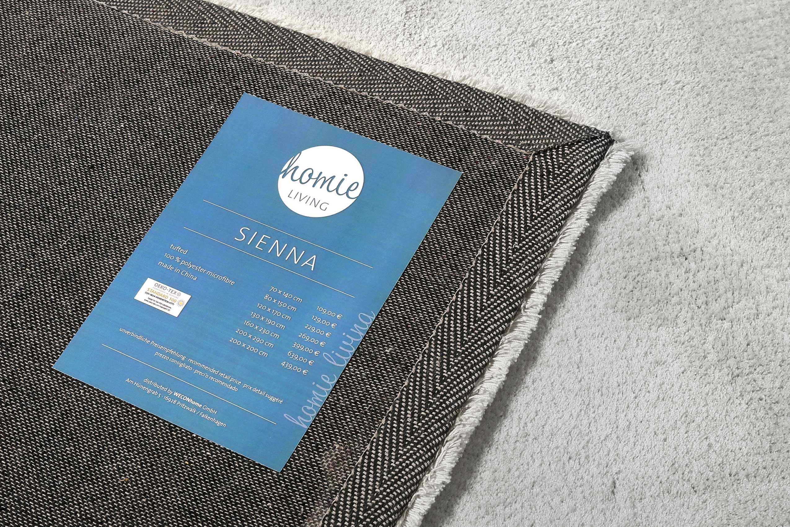 Teppich Hellgrau Hochflor » Sienna « Homie Living - Ansicht 5
