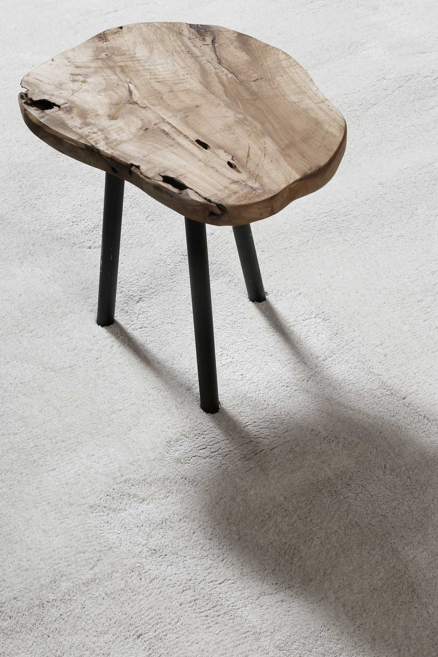 Teppich Creme Weiß Hochflor 