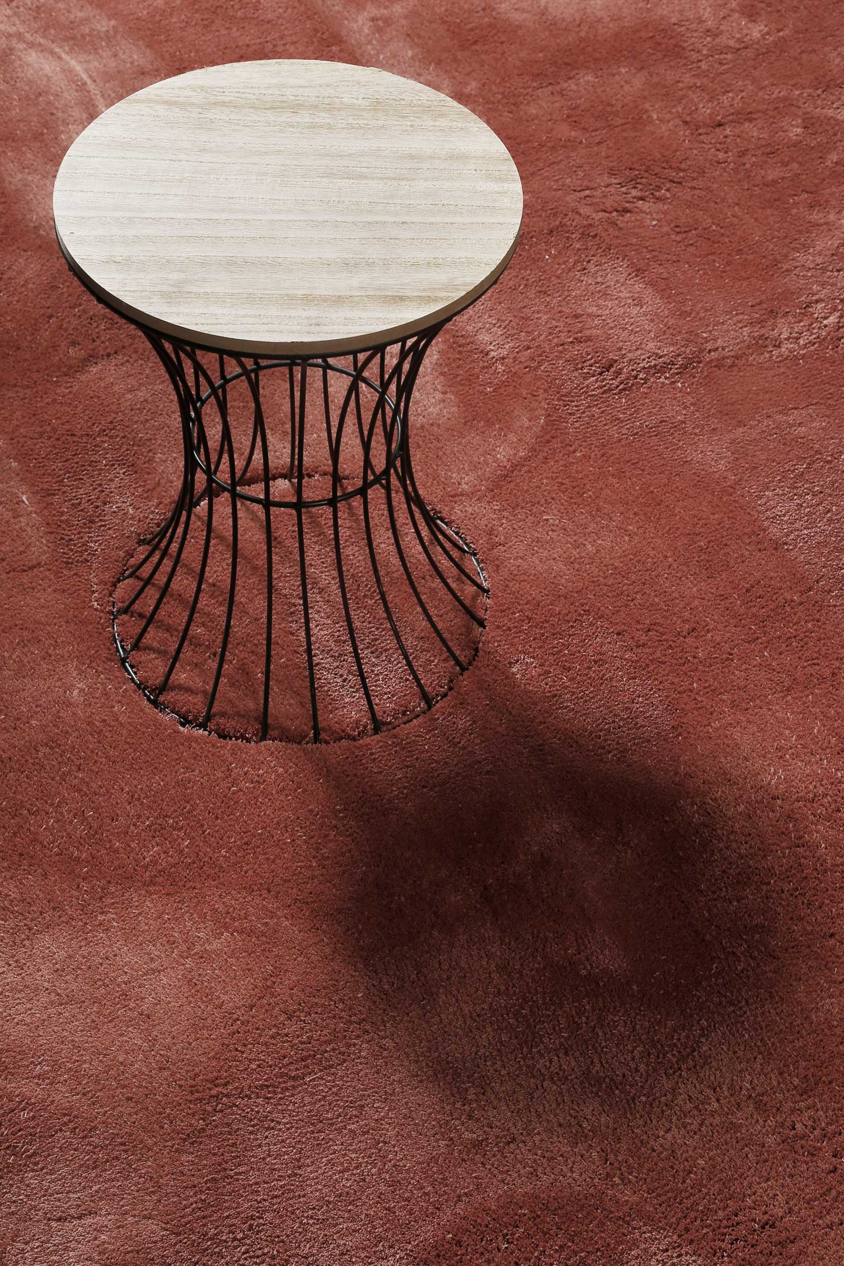 Teppich Ziegel Rot Hochflor 