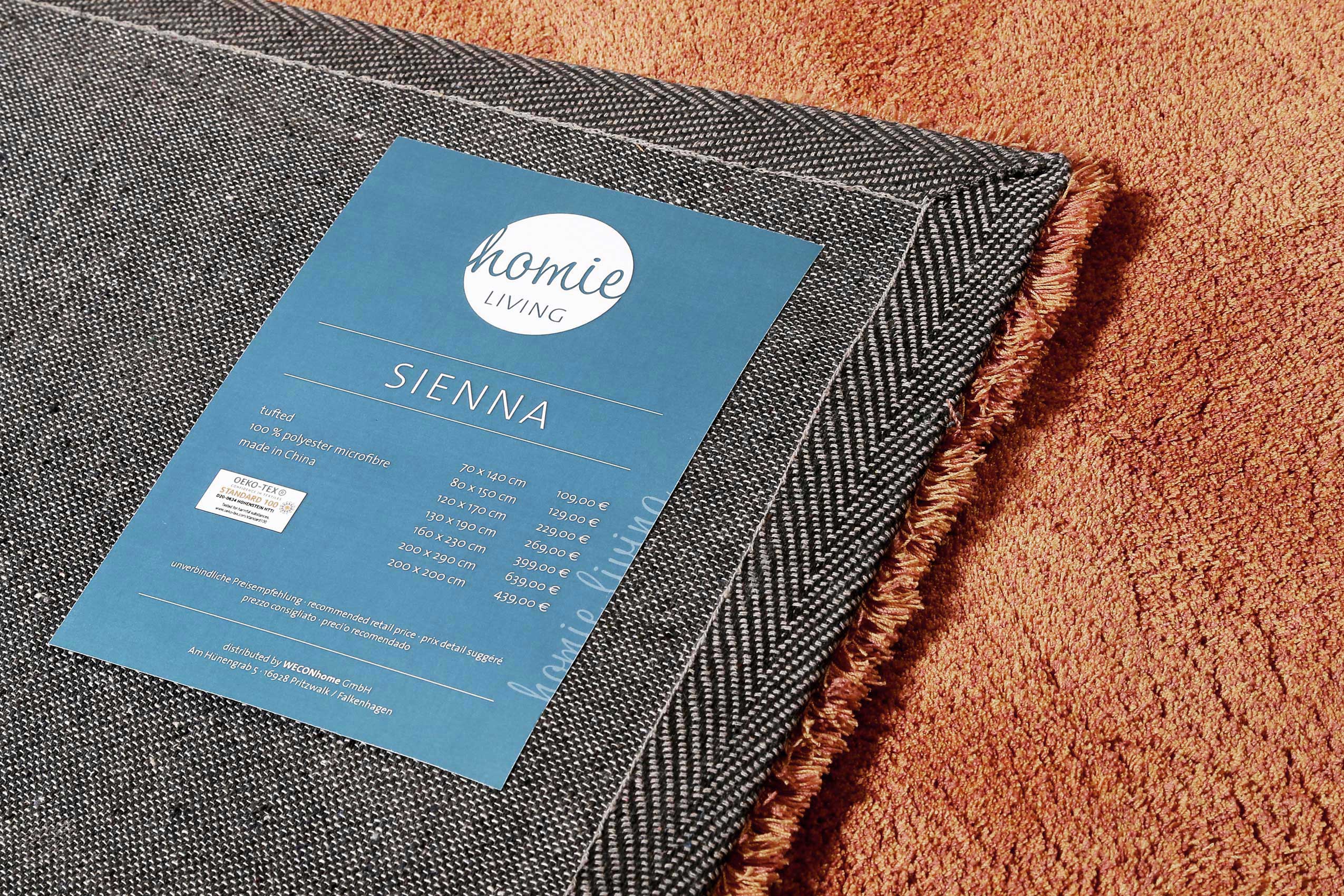 Teppich Orange Hochflor 